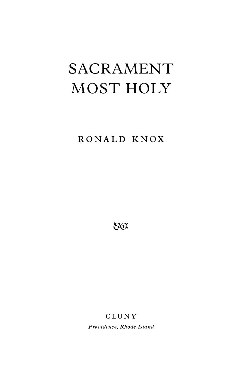 Sacrament Most Holy