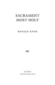 Sacrament Most Holy