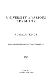 University & Various Sermons
