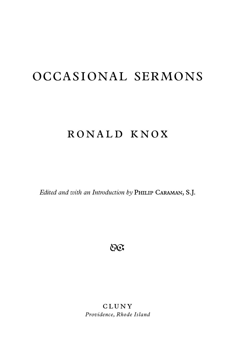 Occasional Sermons