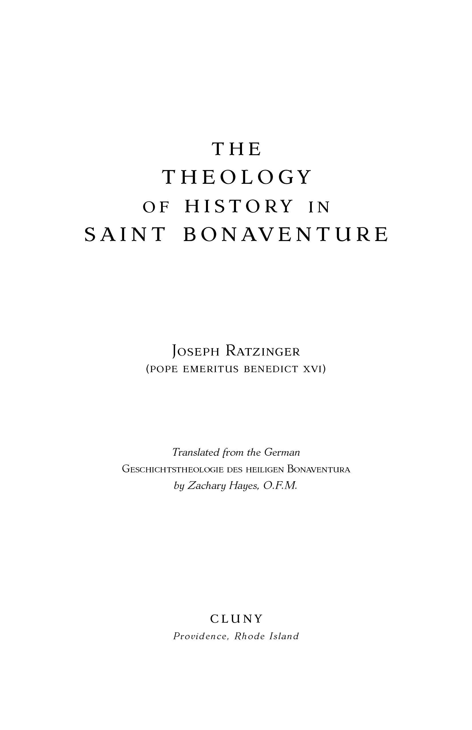 The Theology of History in Saint Bonaventure - ClunyMedia