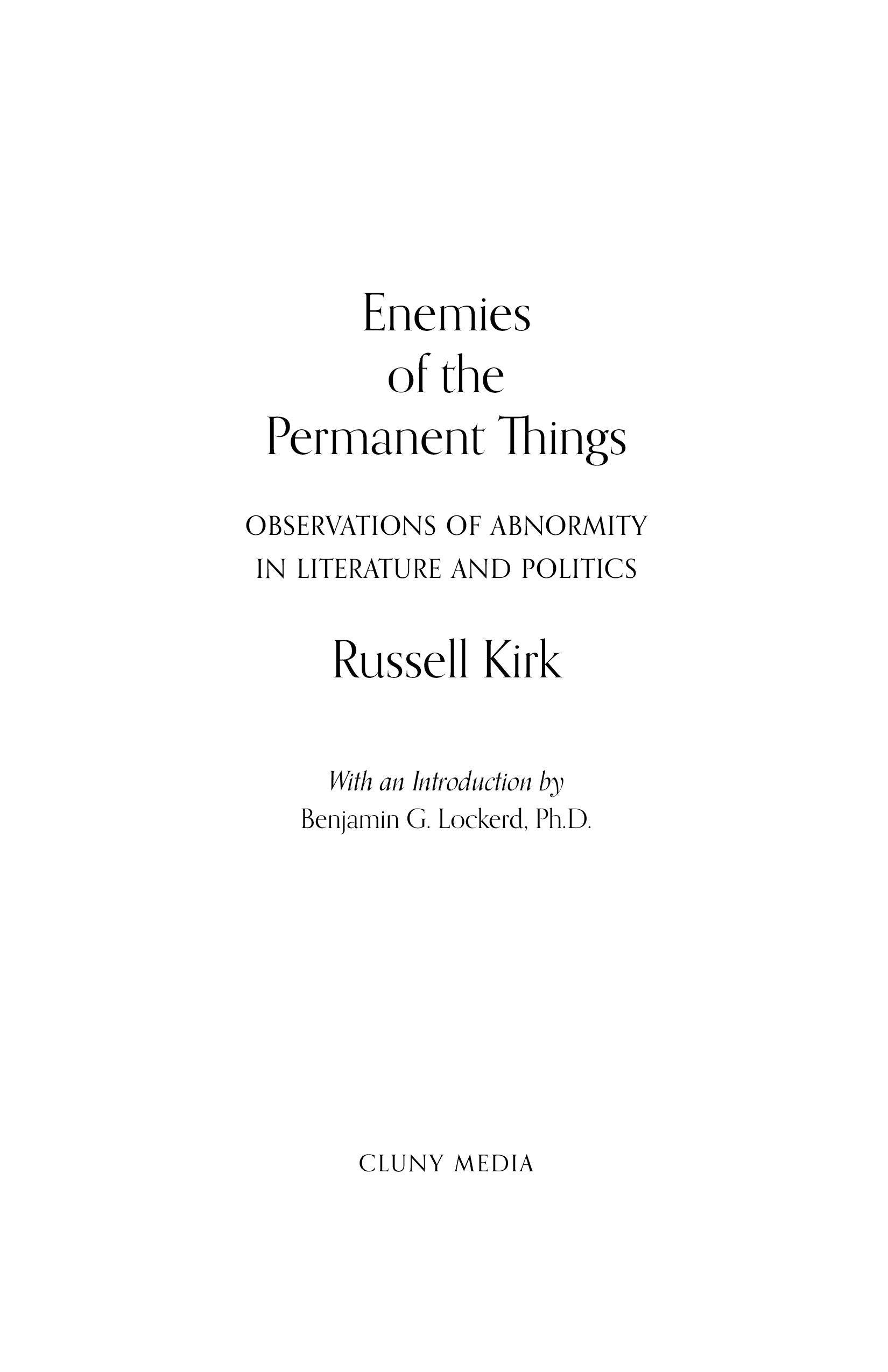 Enemies of the Permanent Things - ClunyMedia