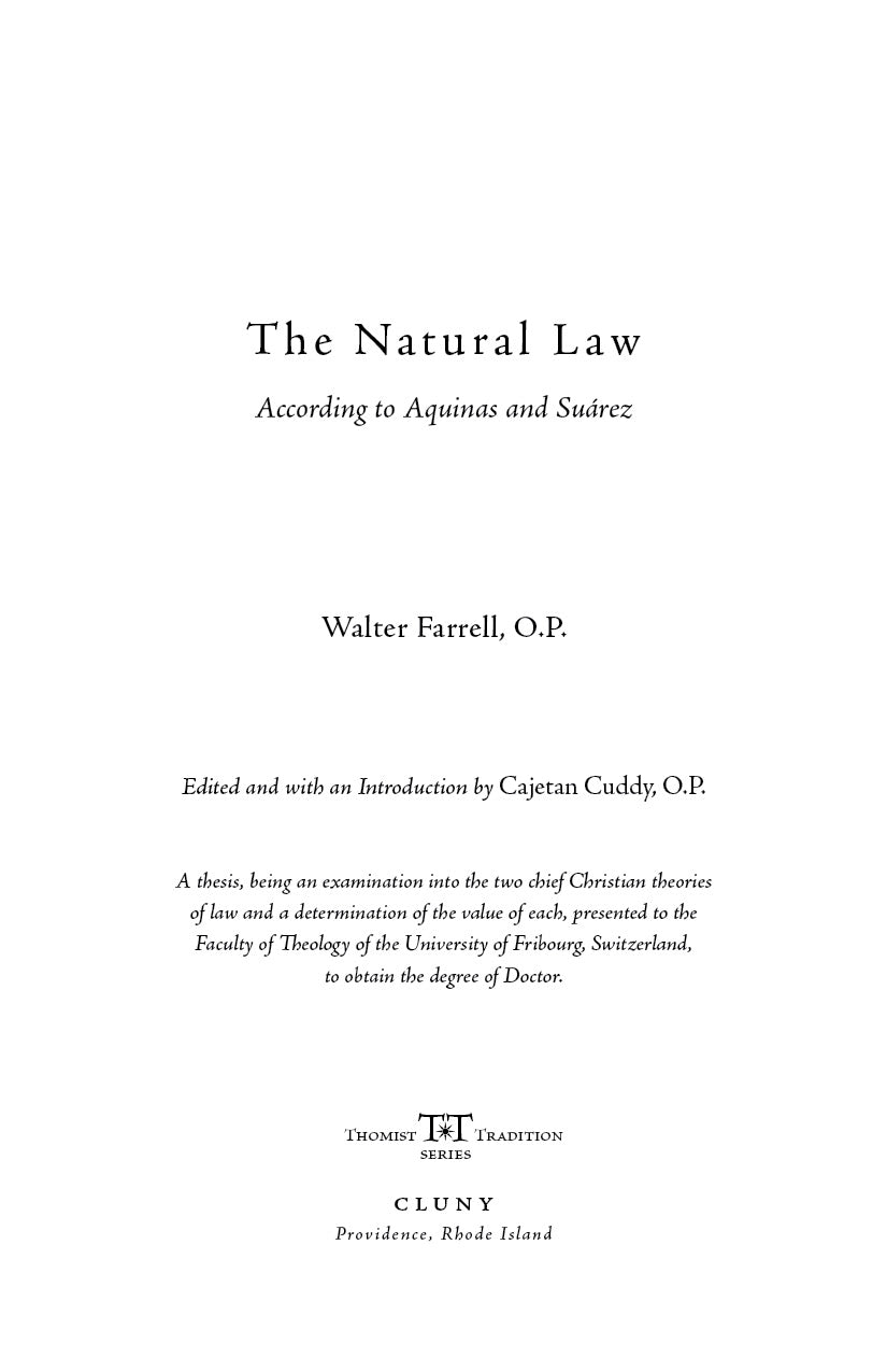 The Natural Law According to Aquinas and Suárez