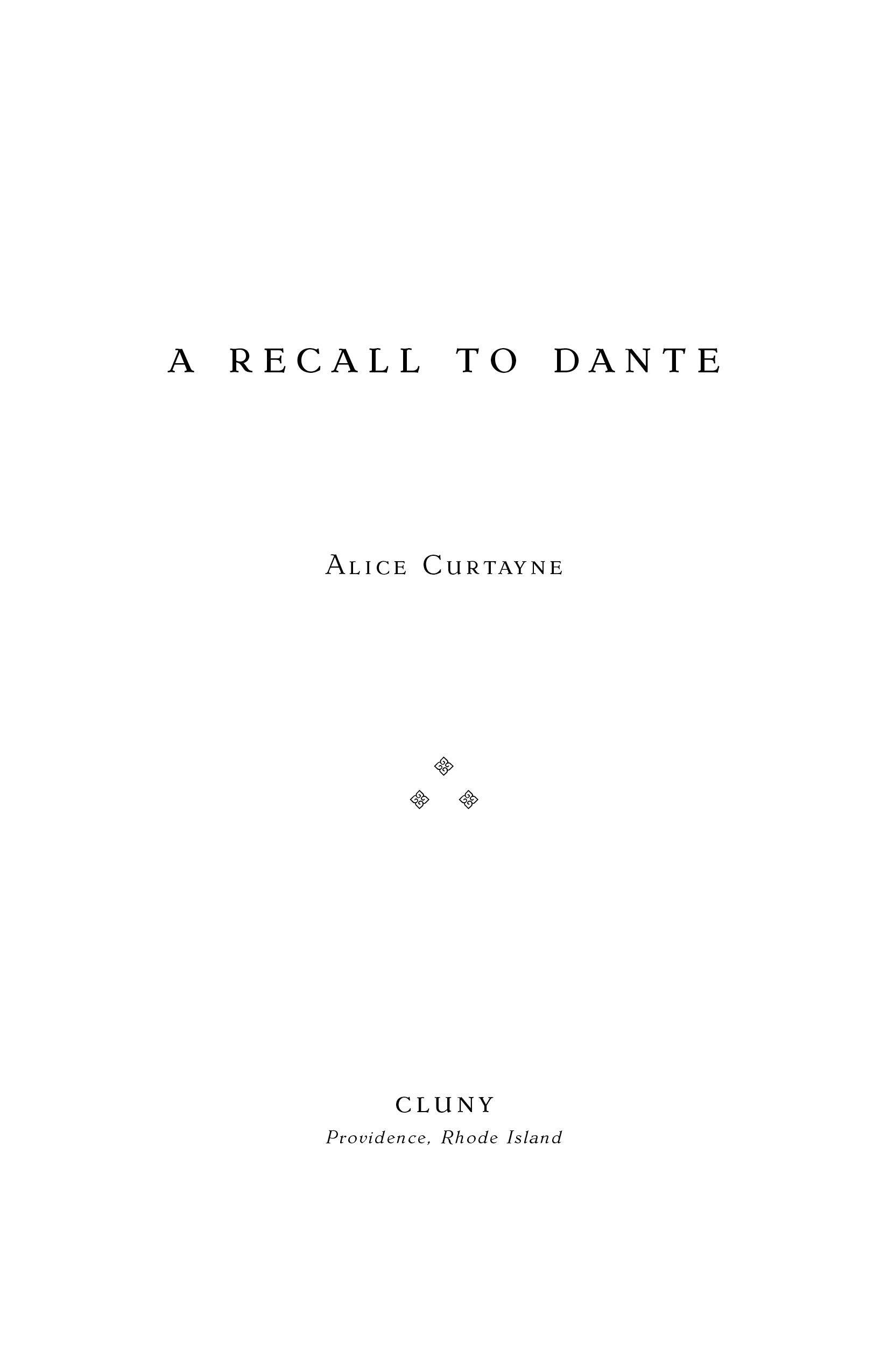 A Recall to Dante - ClunyMedia