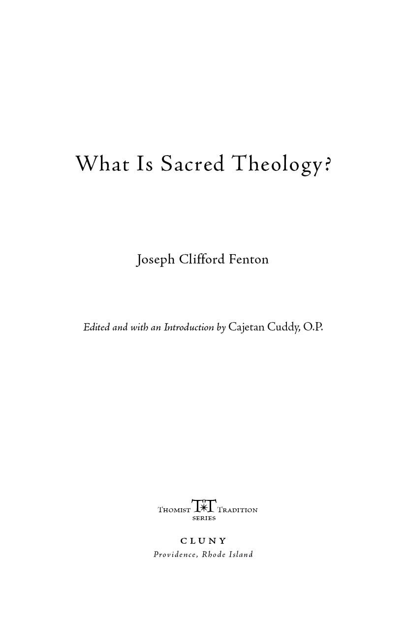What Is Sacred Theology?