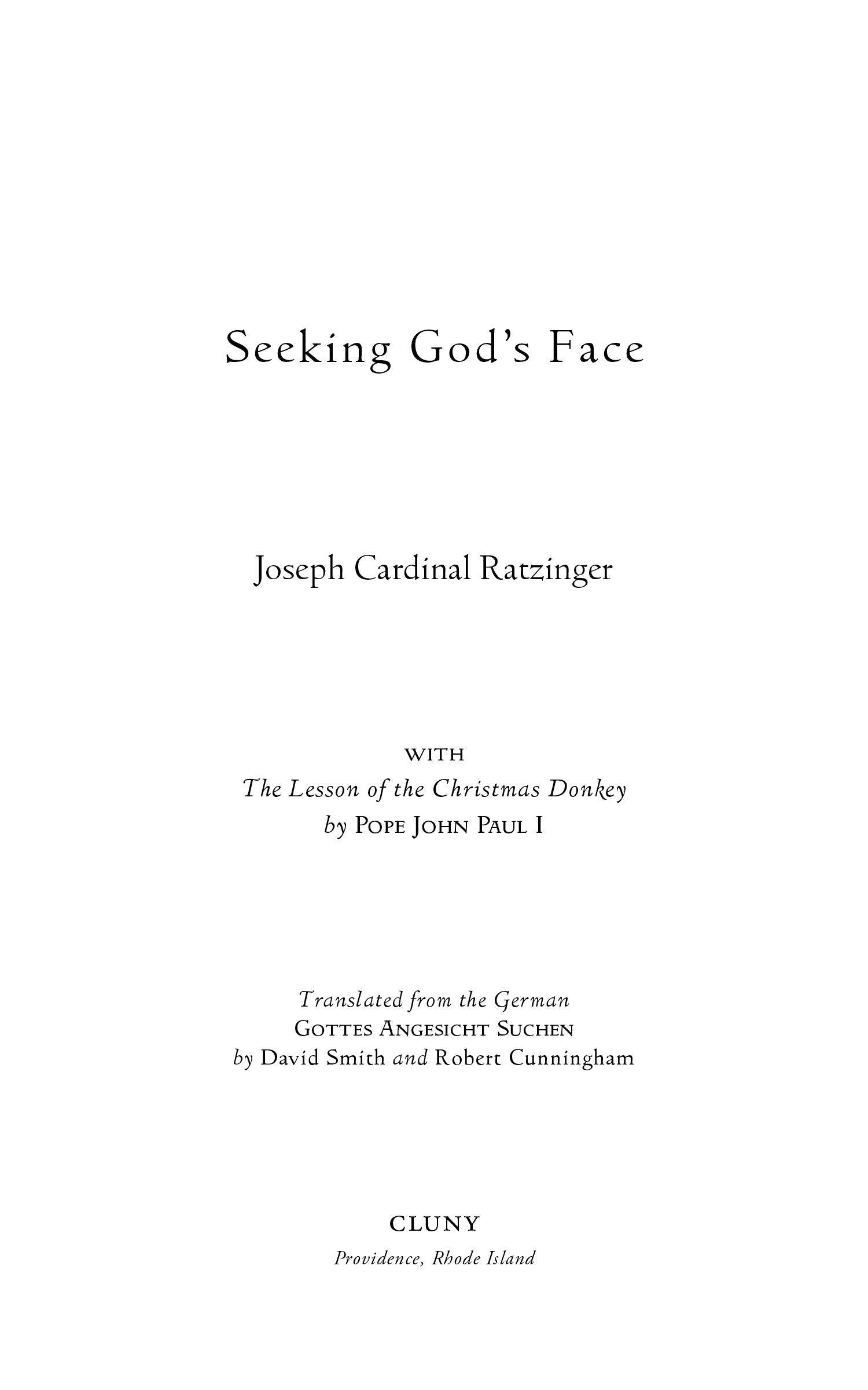 Seeking God's Face - ClunyMedia