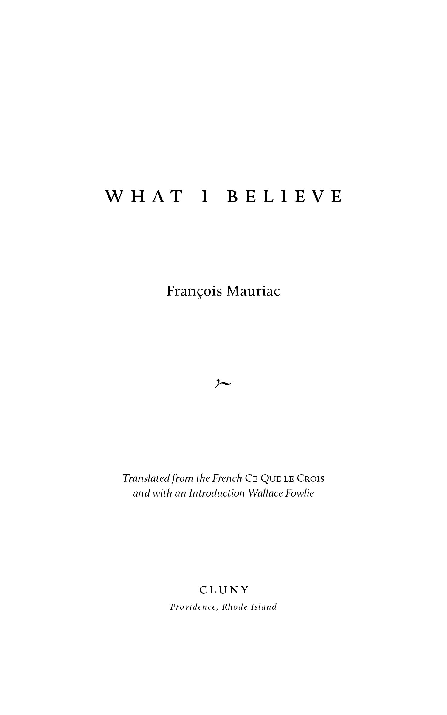 What I Believe