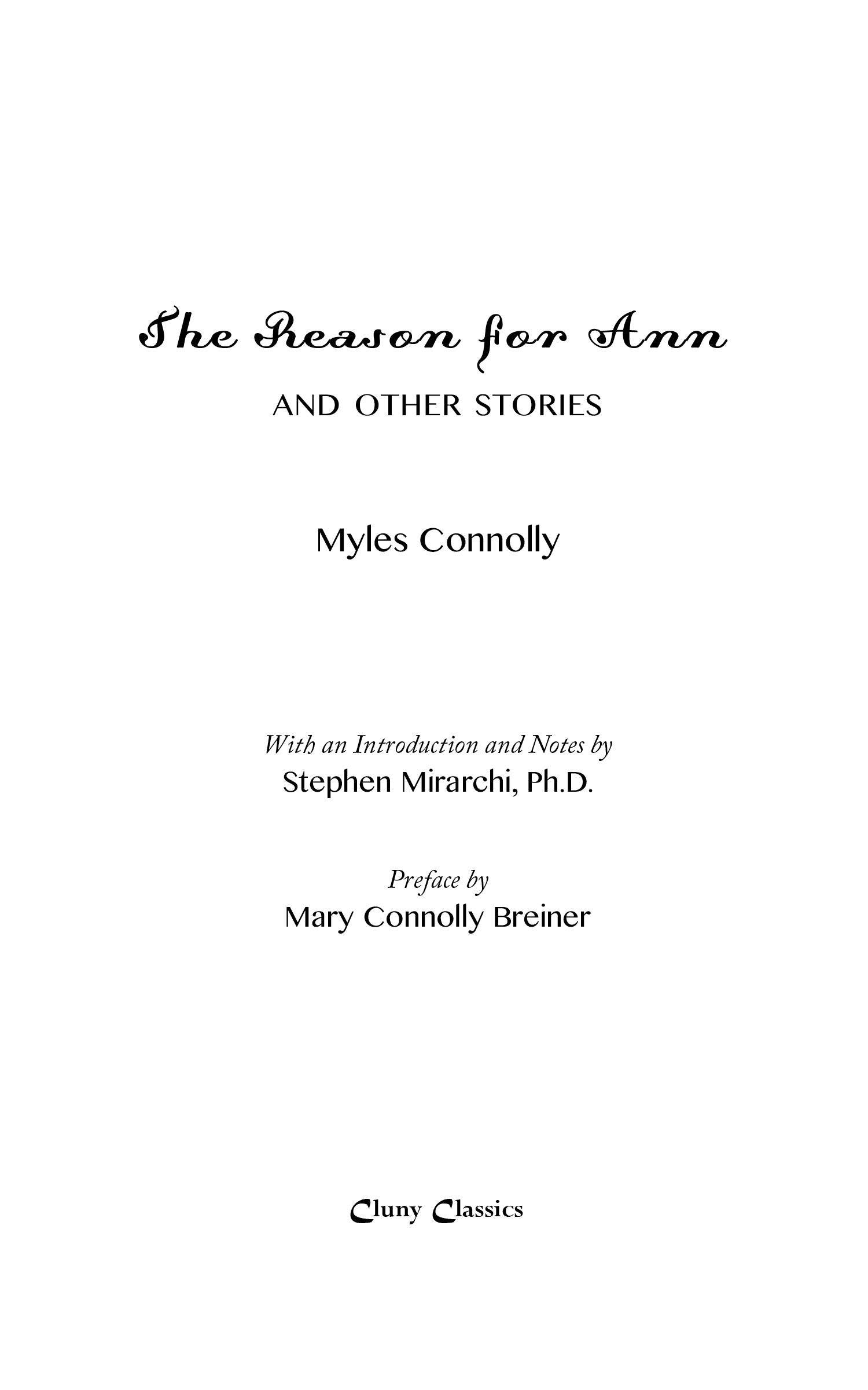The Reason for Ann & Other Stories - ClunyMedia