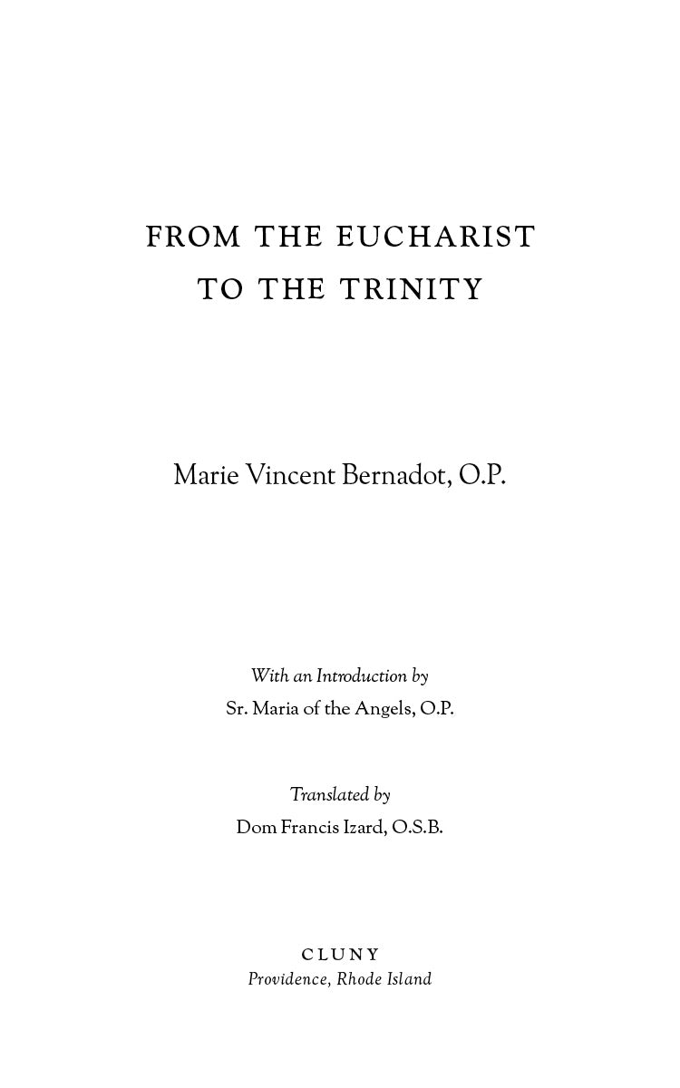 From the Eucharist to the Trinity