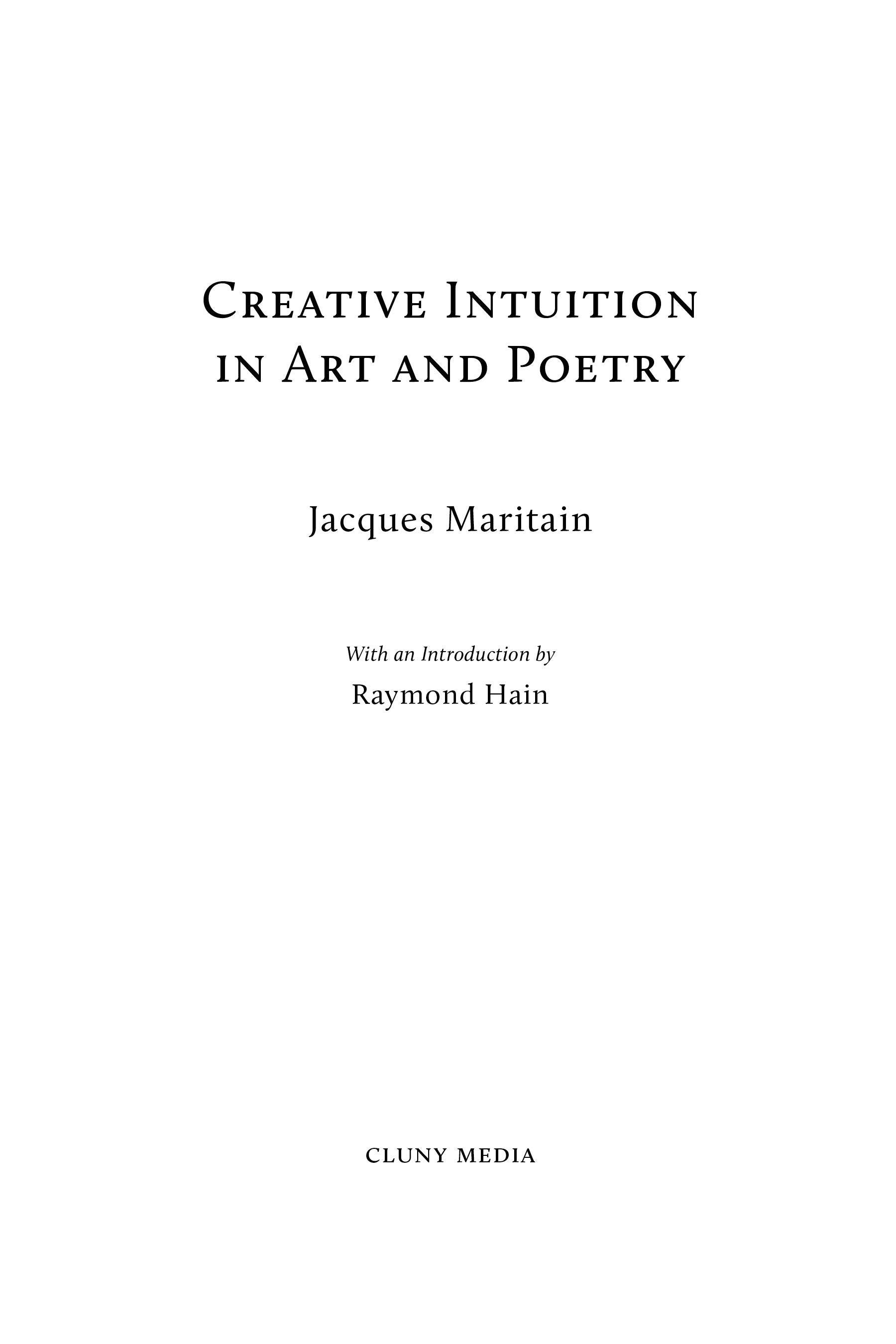 Creative Intuition in Art & Poetry - ClunyMedia