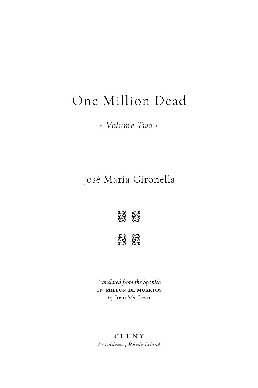 One Million Dead, Vol. II