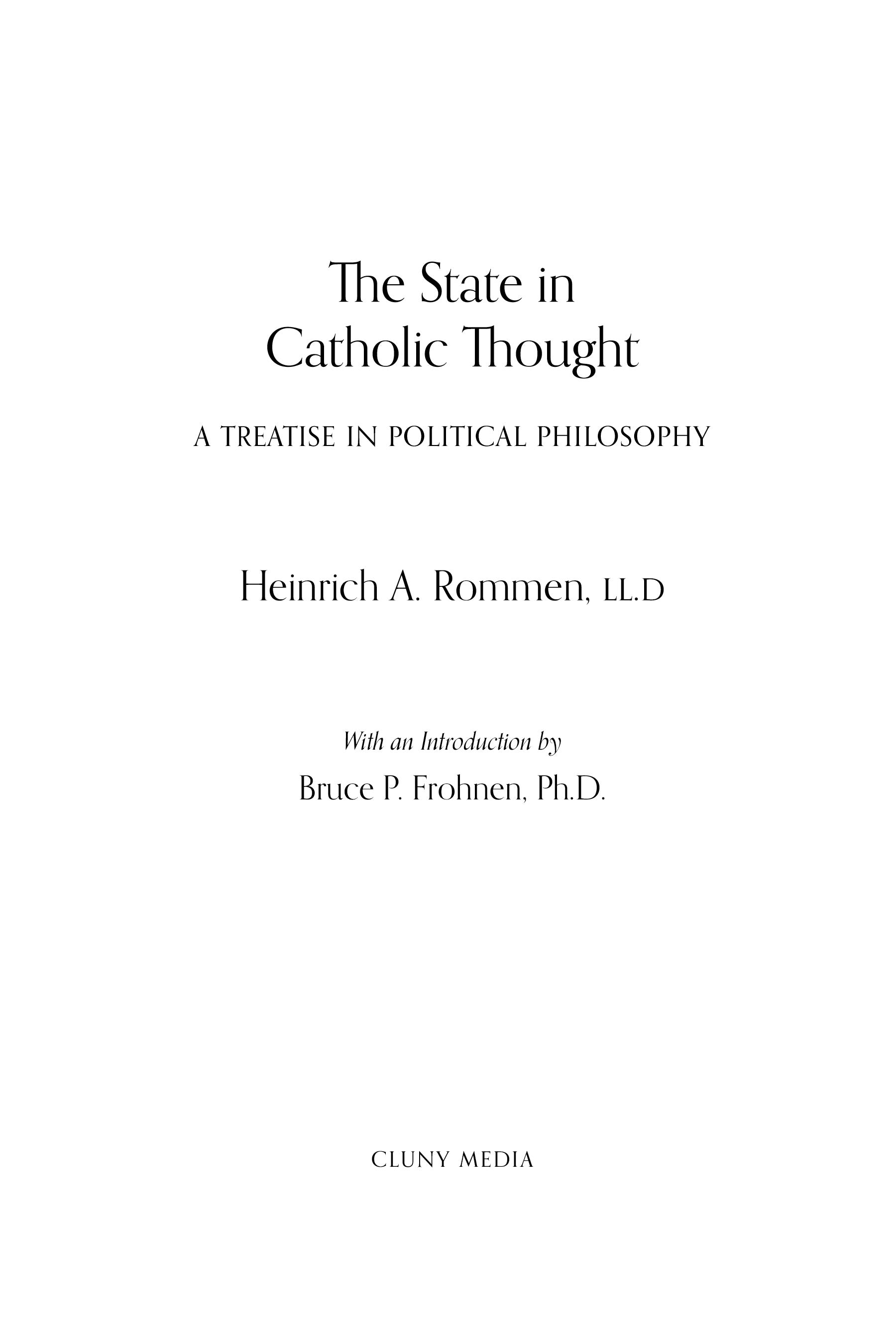 The State in Catholic Thought