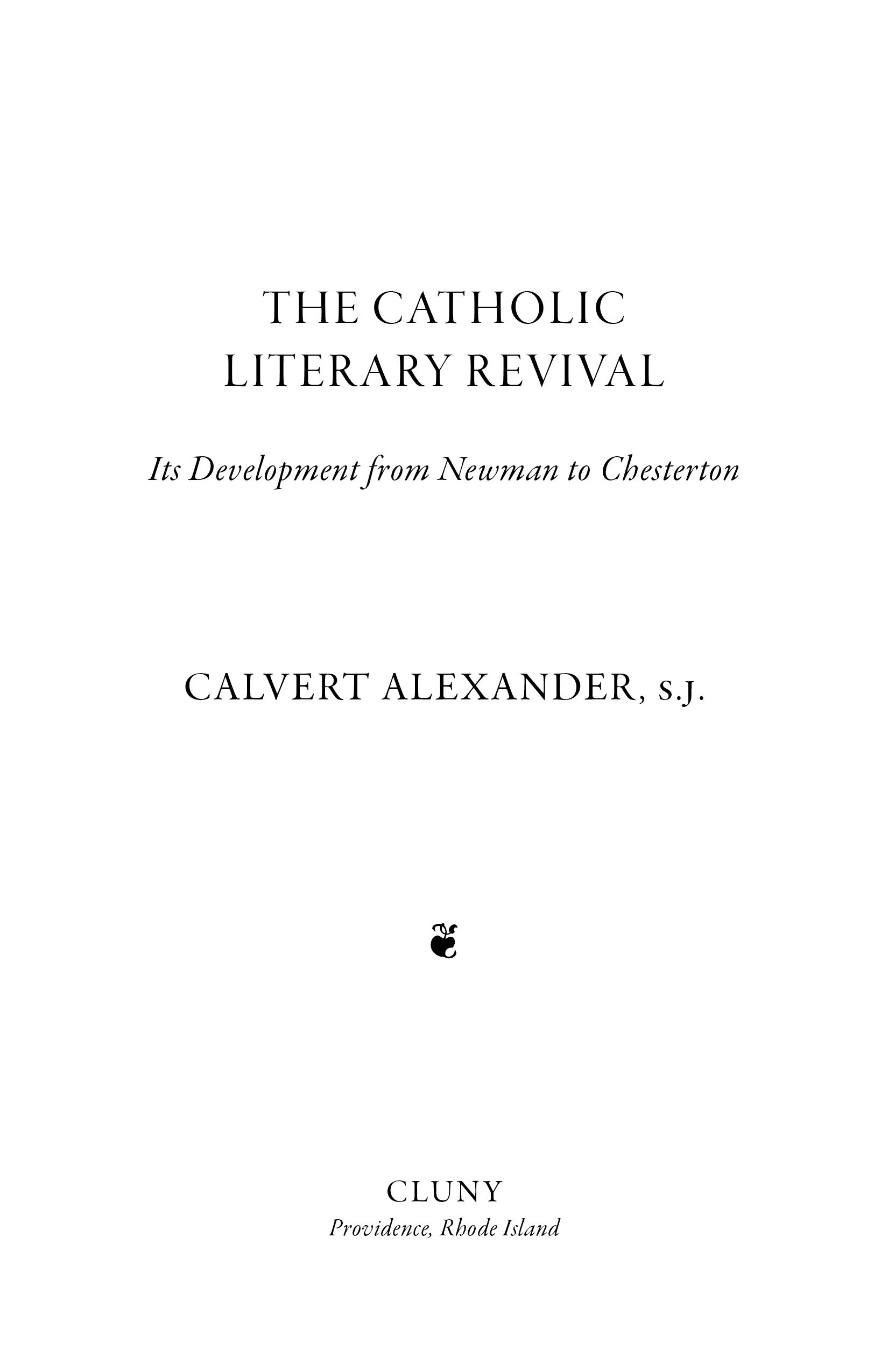 The Catholic Literary Revival