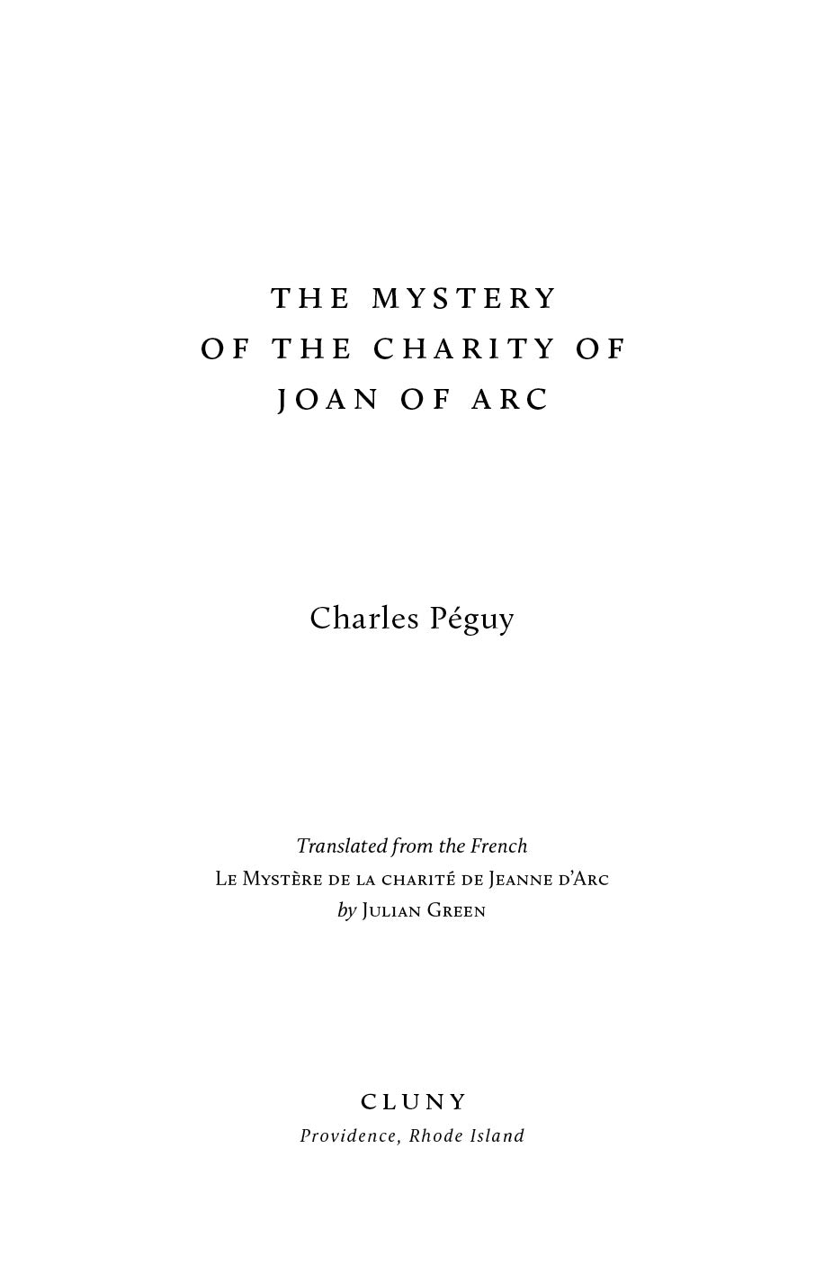 The Mystery of the Charity of Joan of Arc