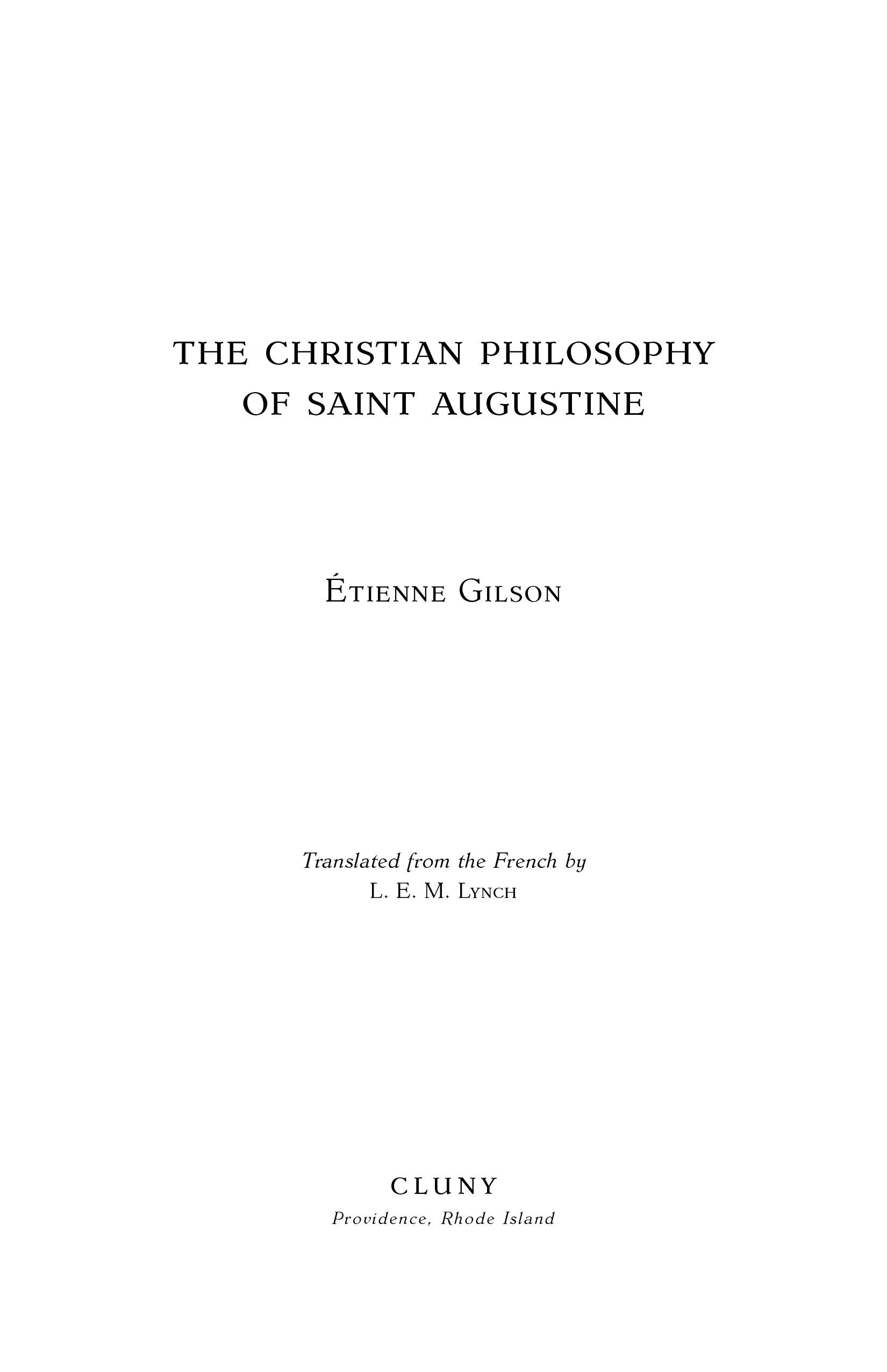 The Christian Philosophy of Saint Augustine