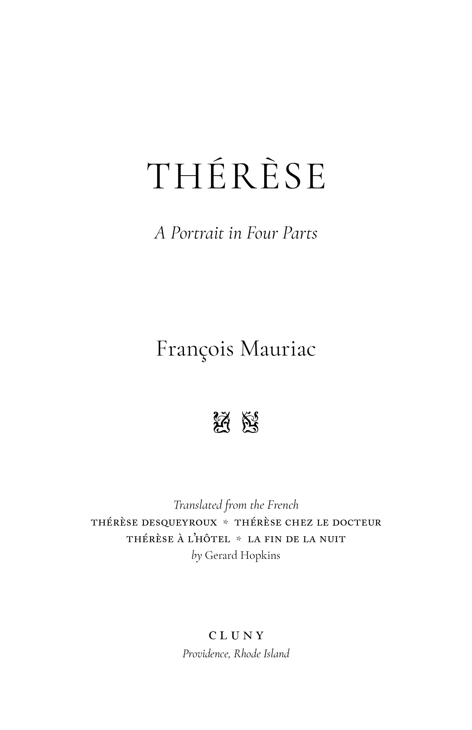 Thérèse: A Portrait in Four Parts