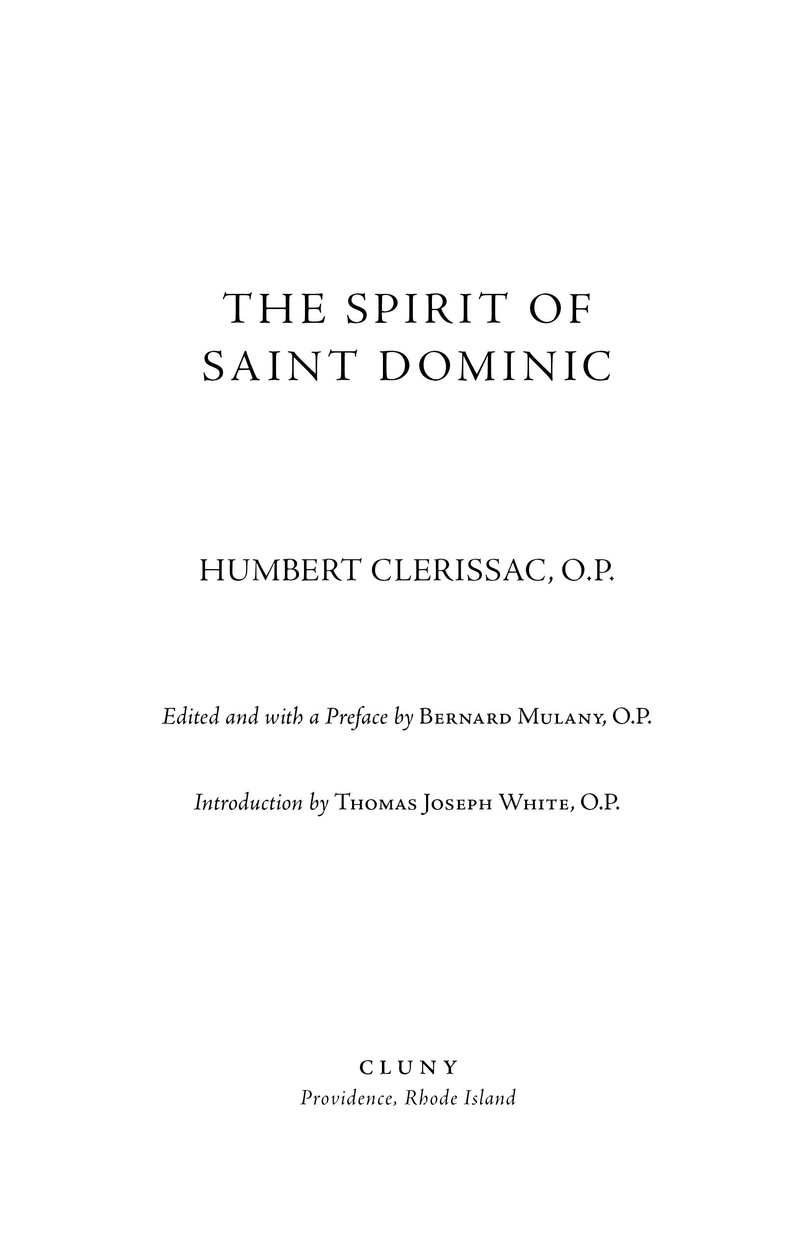 The Spirit of St. Dominic