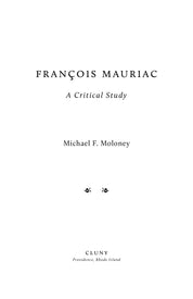 François Mauriac: A Critical Study
