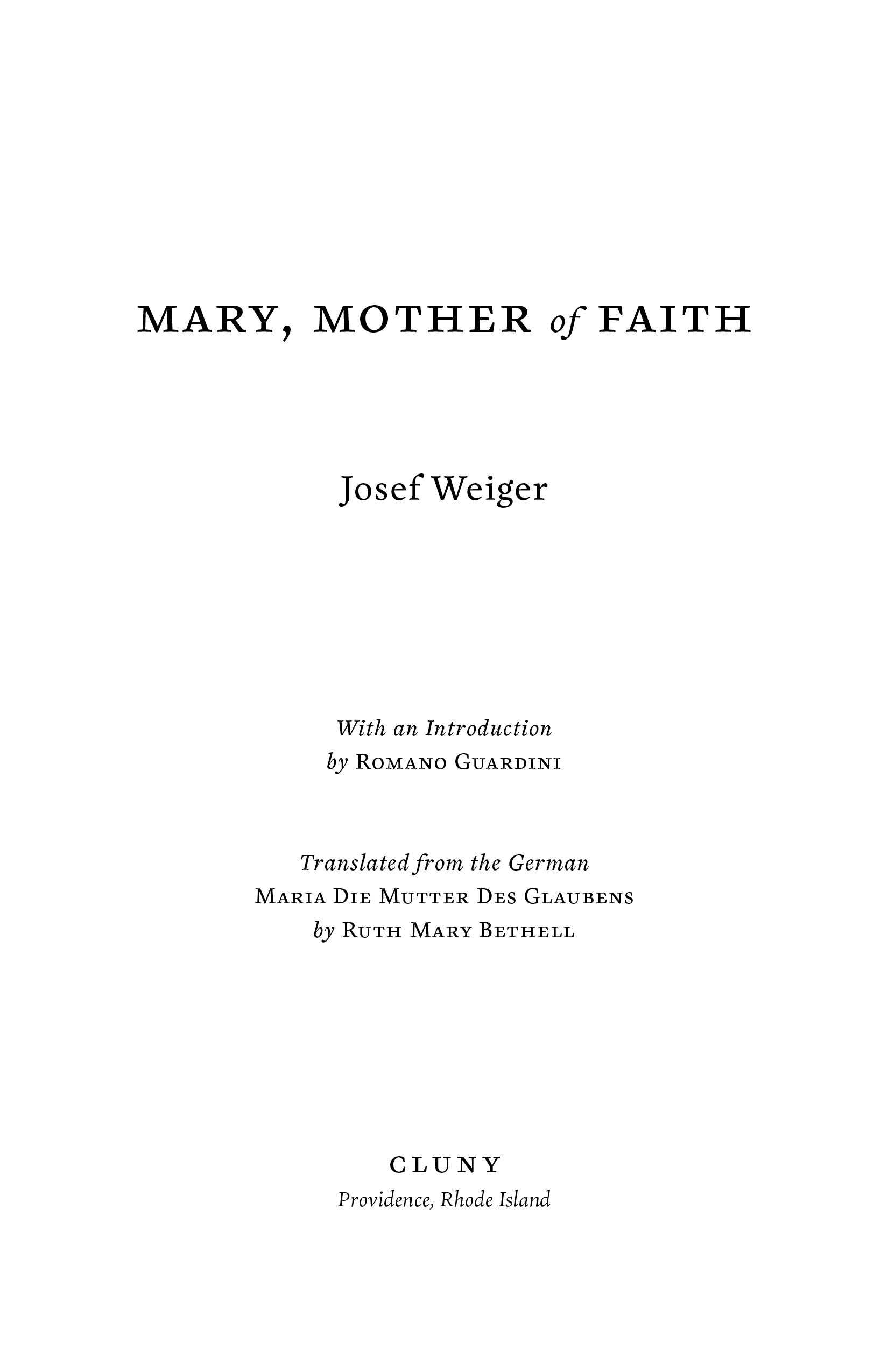 Mary, Mother of Faith