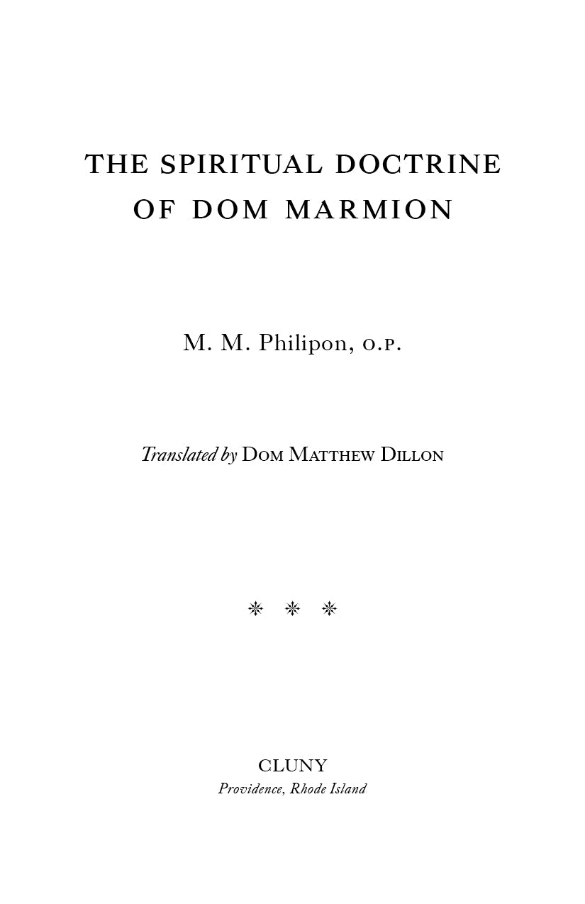 The Spiritual Doctrine of Dom Marmion