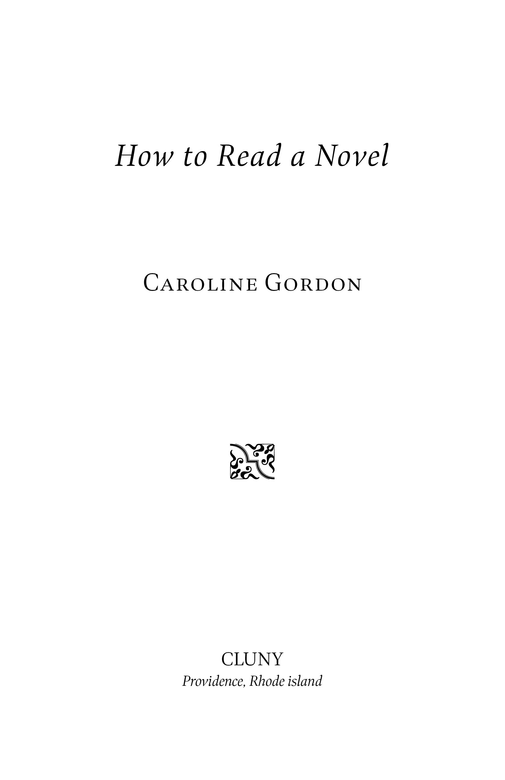 How to Read a Novel