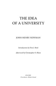 The Idea of a University