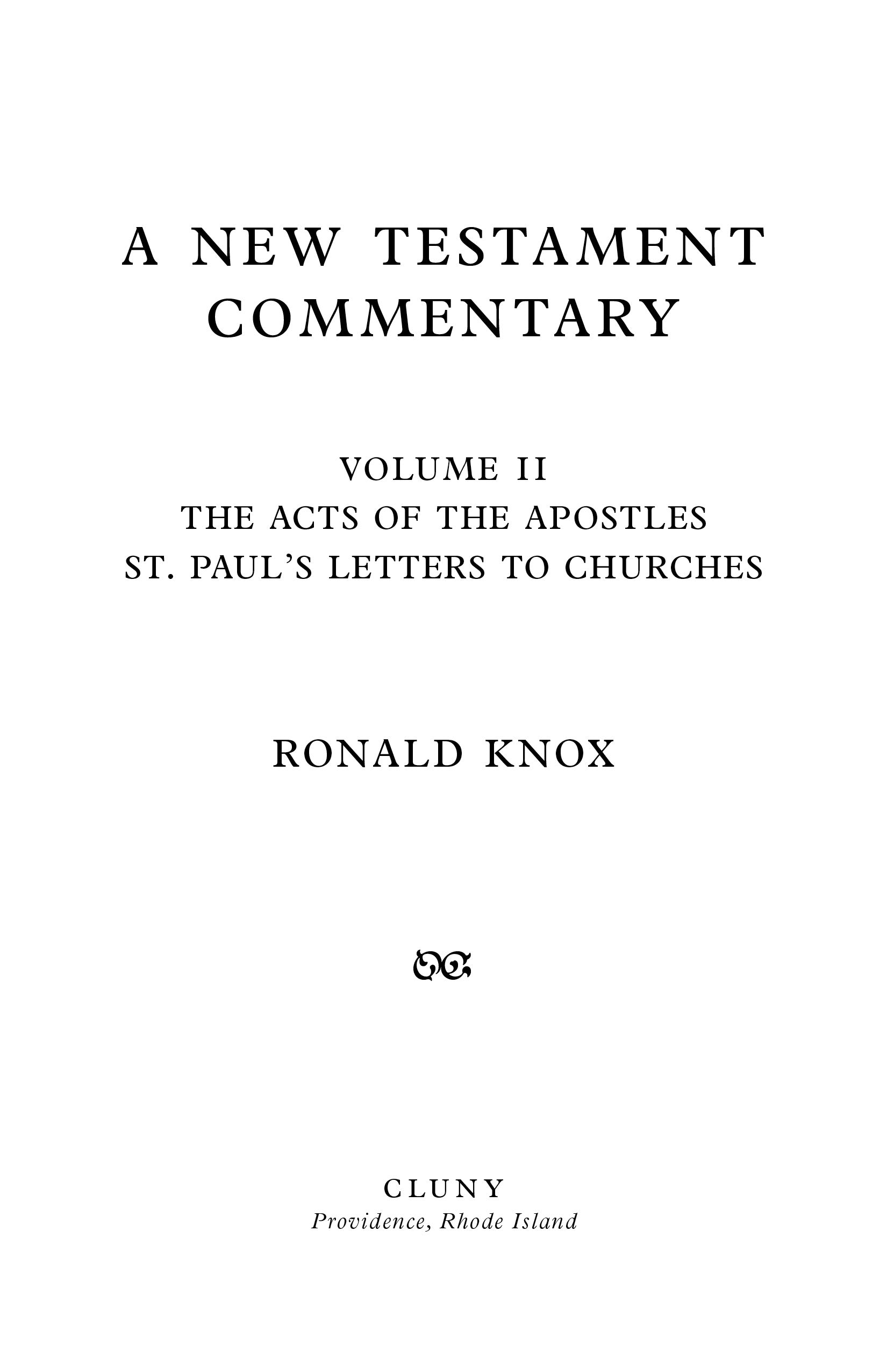 A Commentary on the New Testament (Volume II)
