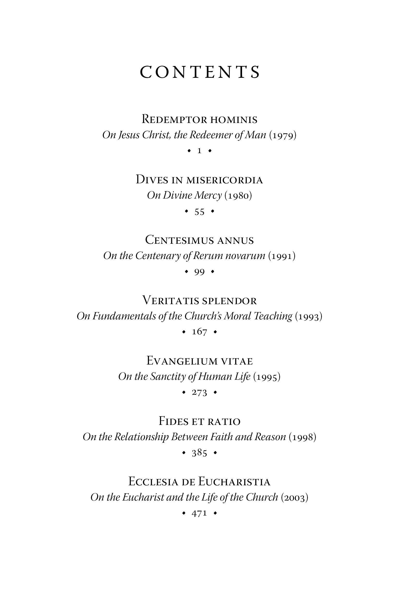 Selected Encyclicals of Pope Saint John Paul II