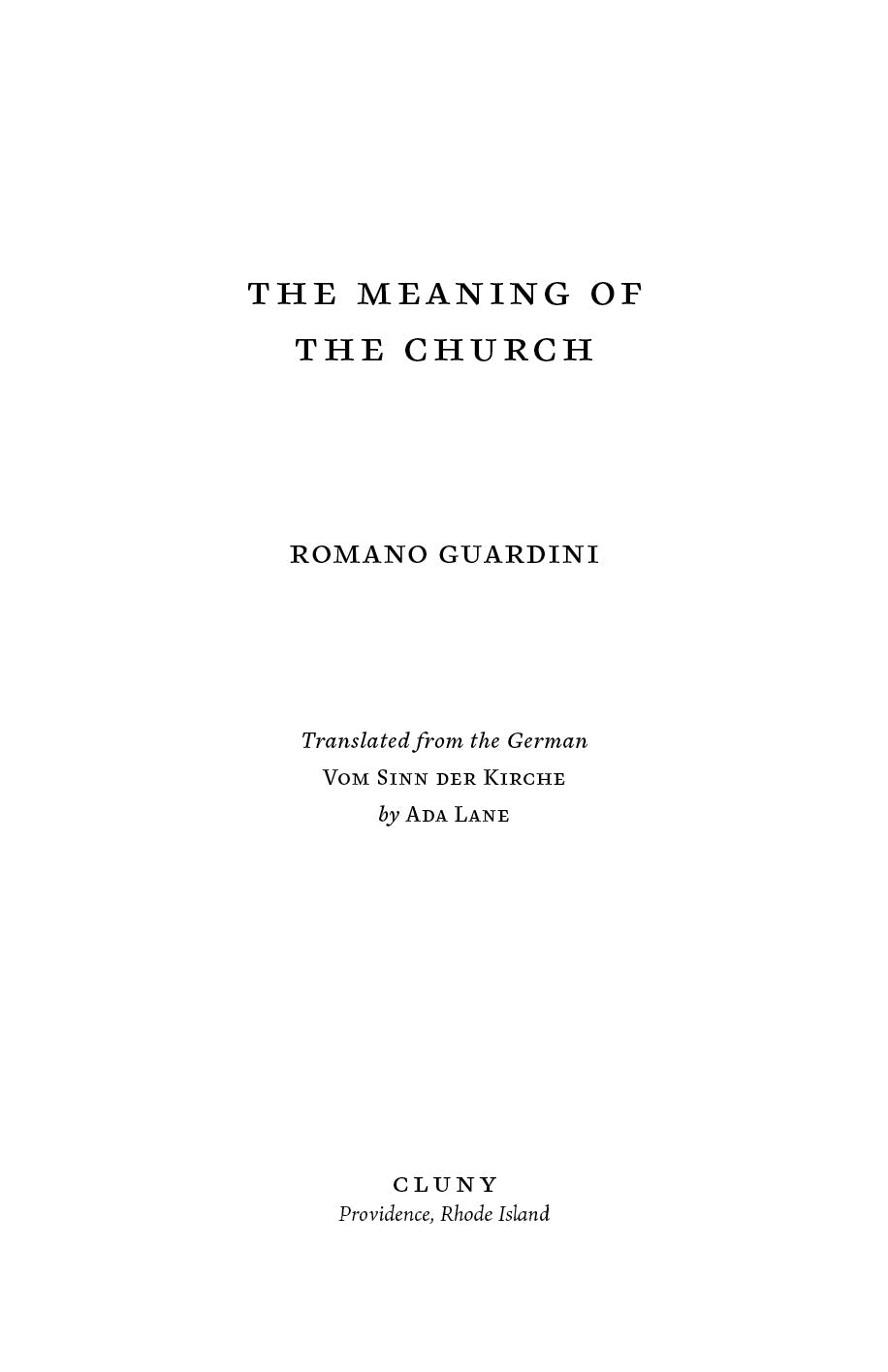 The Meaning of the Church