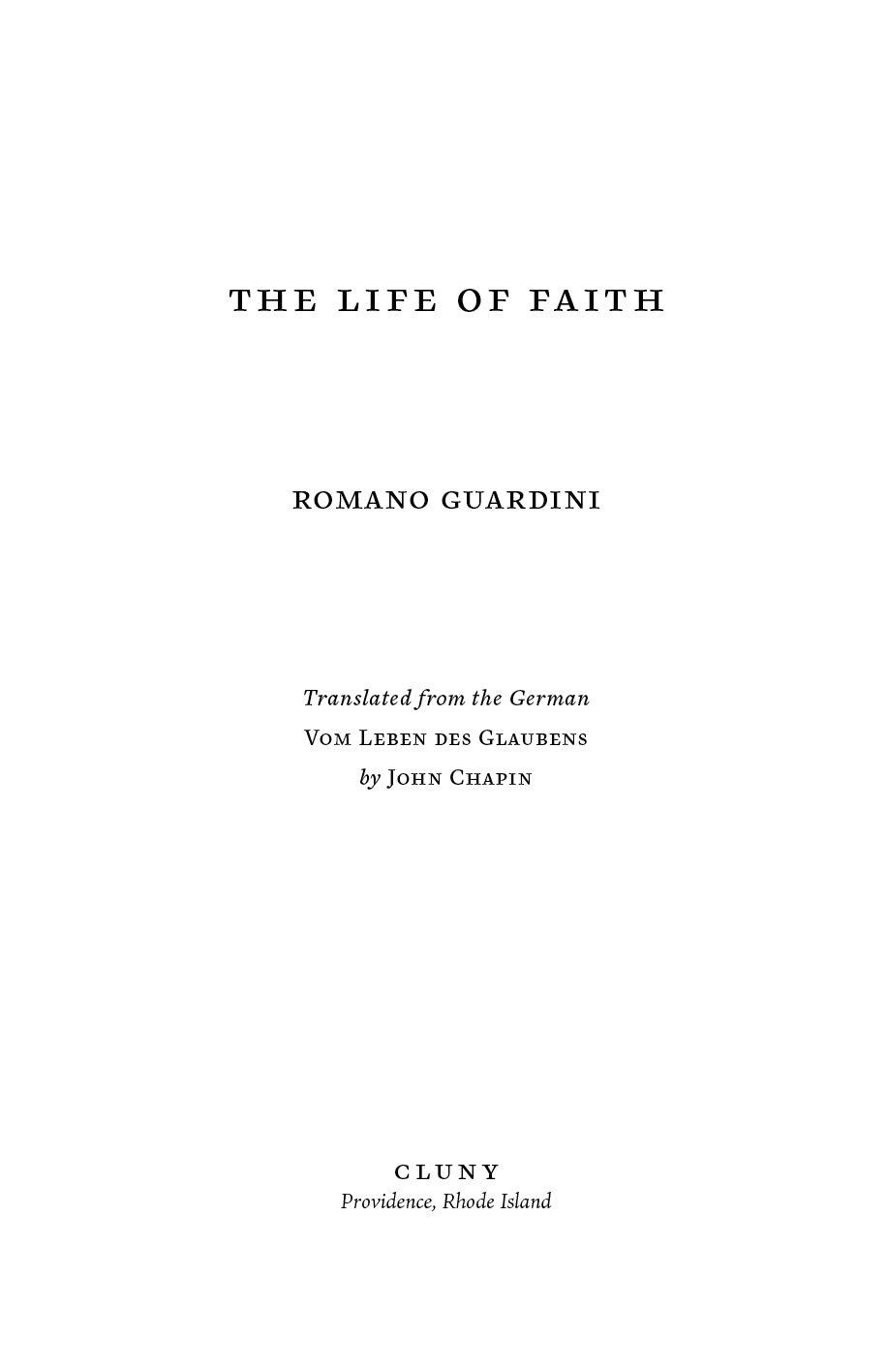 The Life of Faith