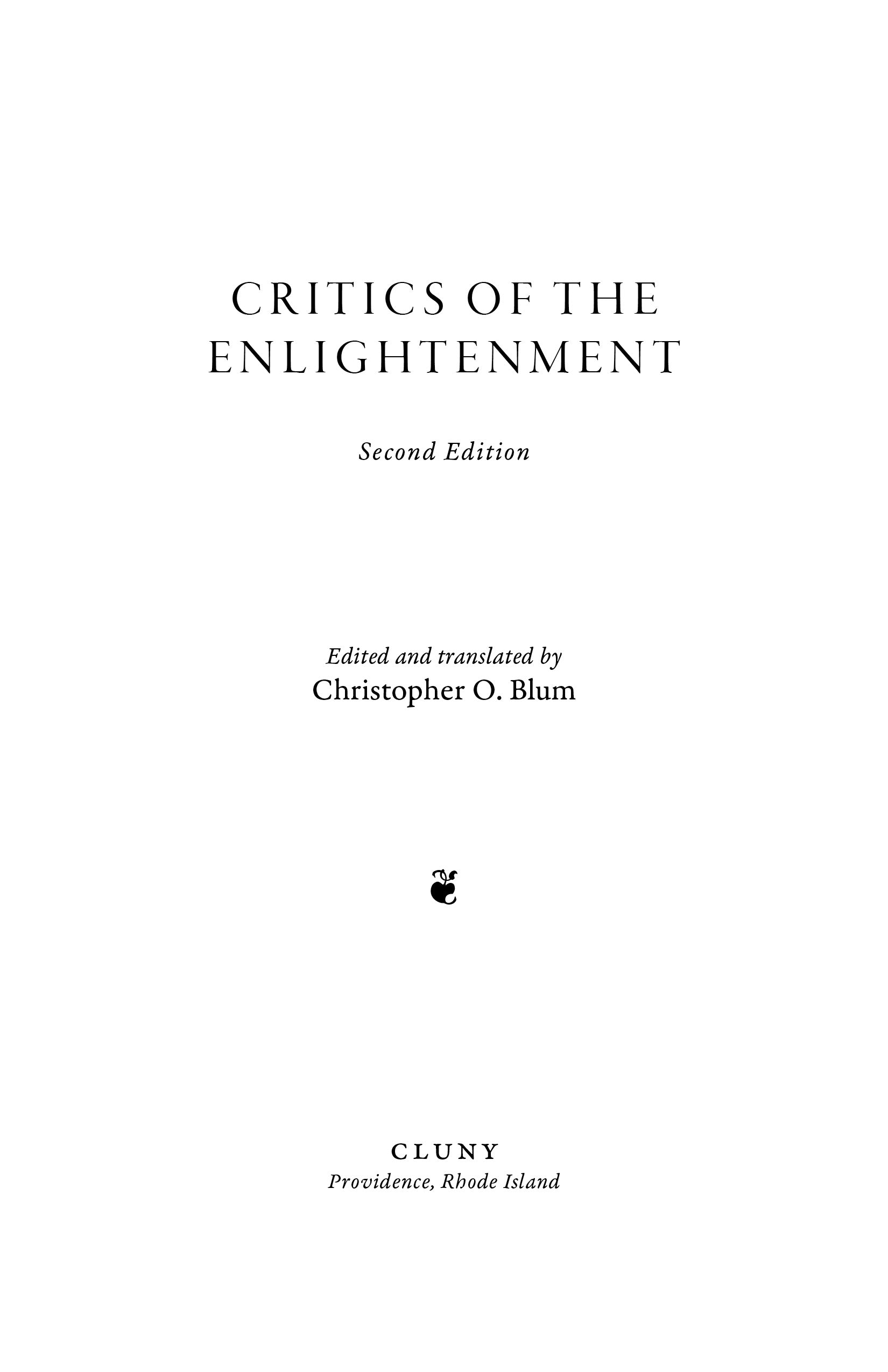 Critics of the Enlightenment