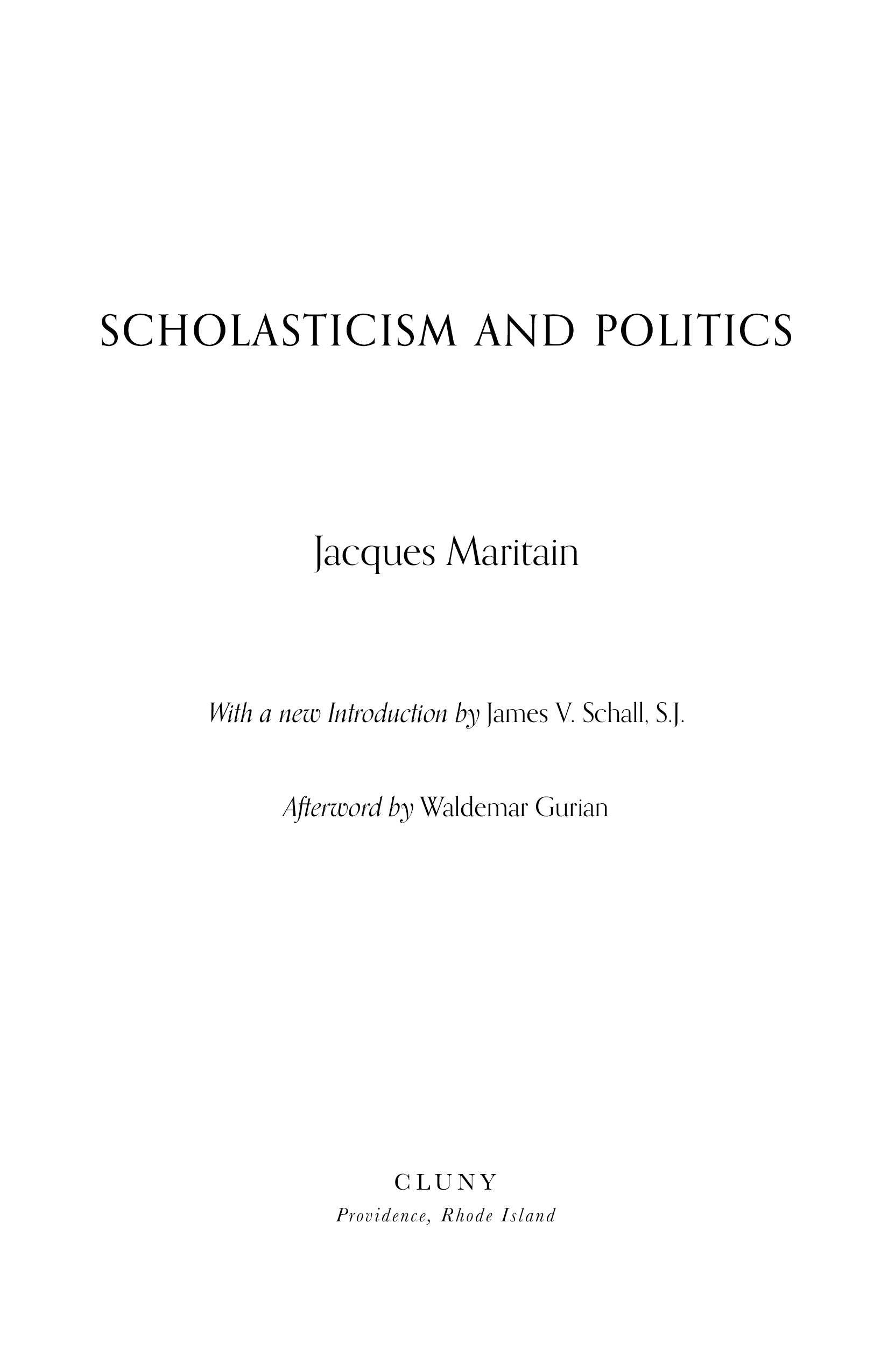 Scholasticism & Politics