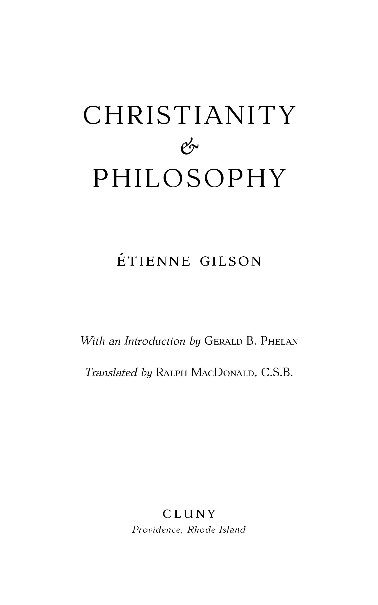 Christianity & Philosophy