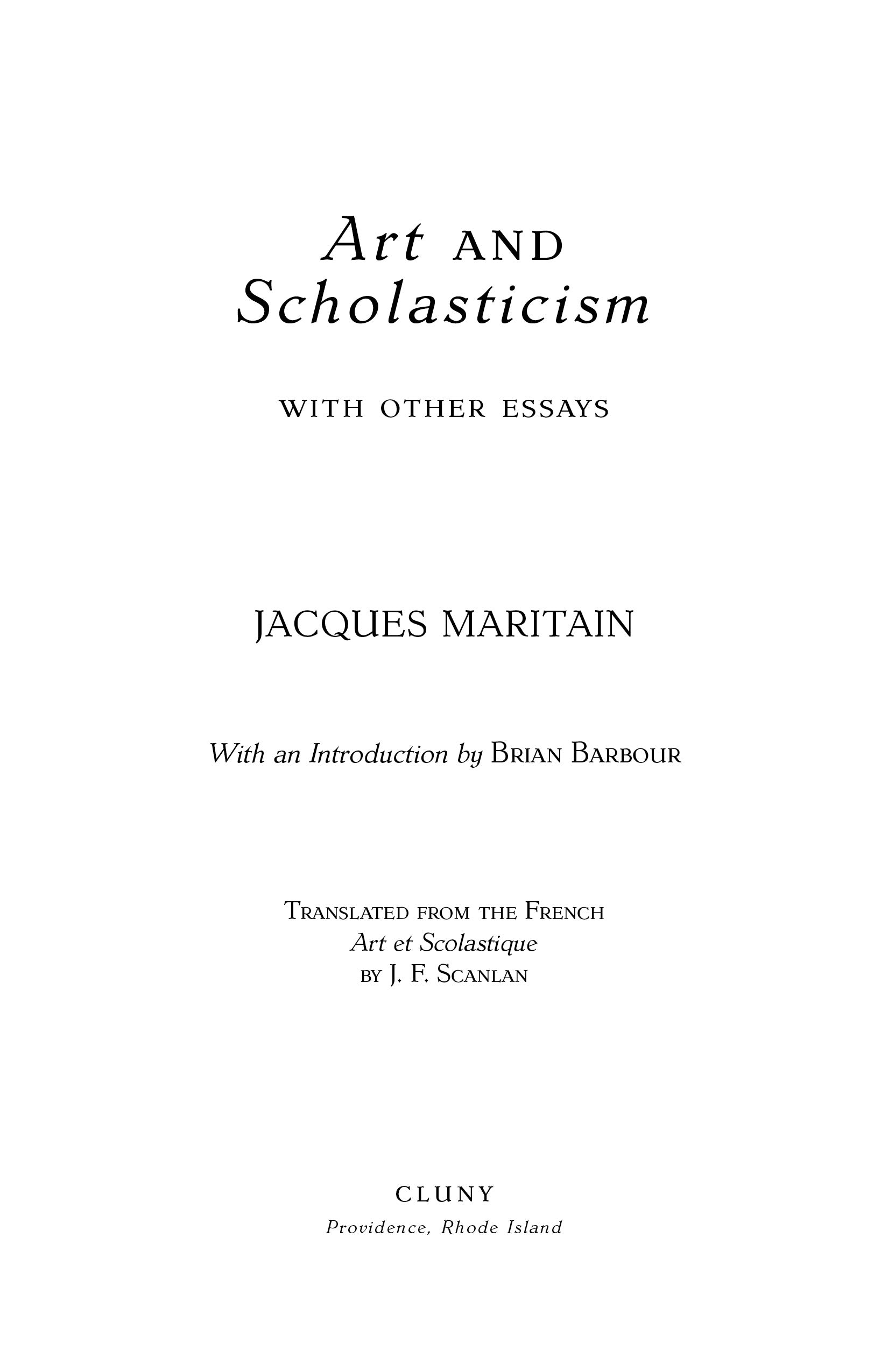 Art & Scholasticism