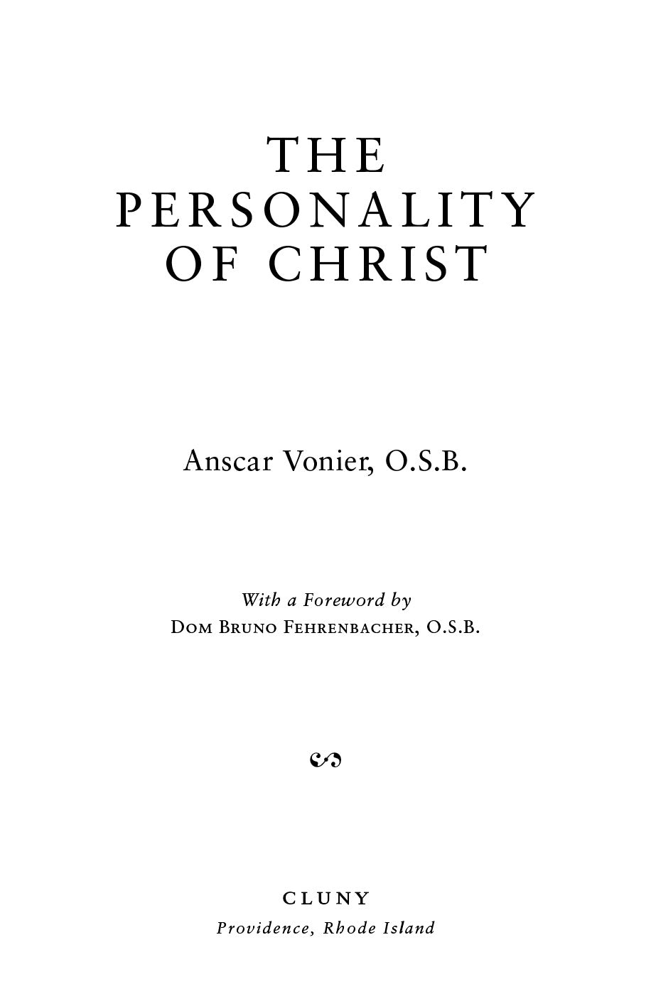 The Personality of Christ