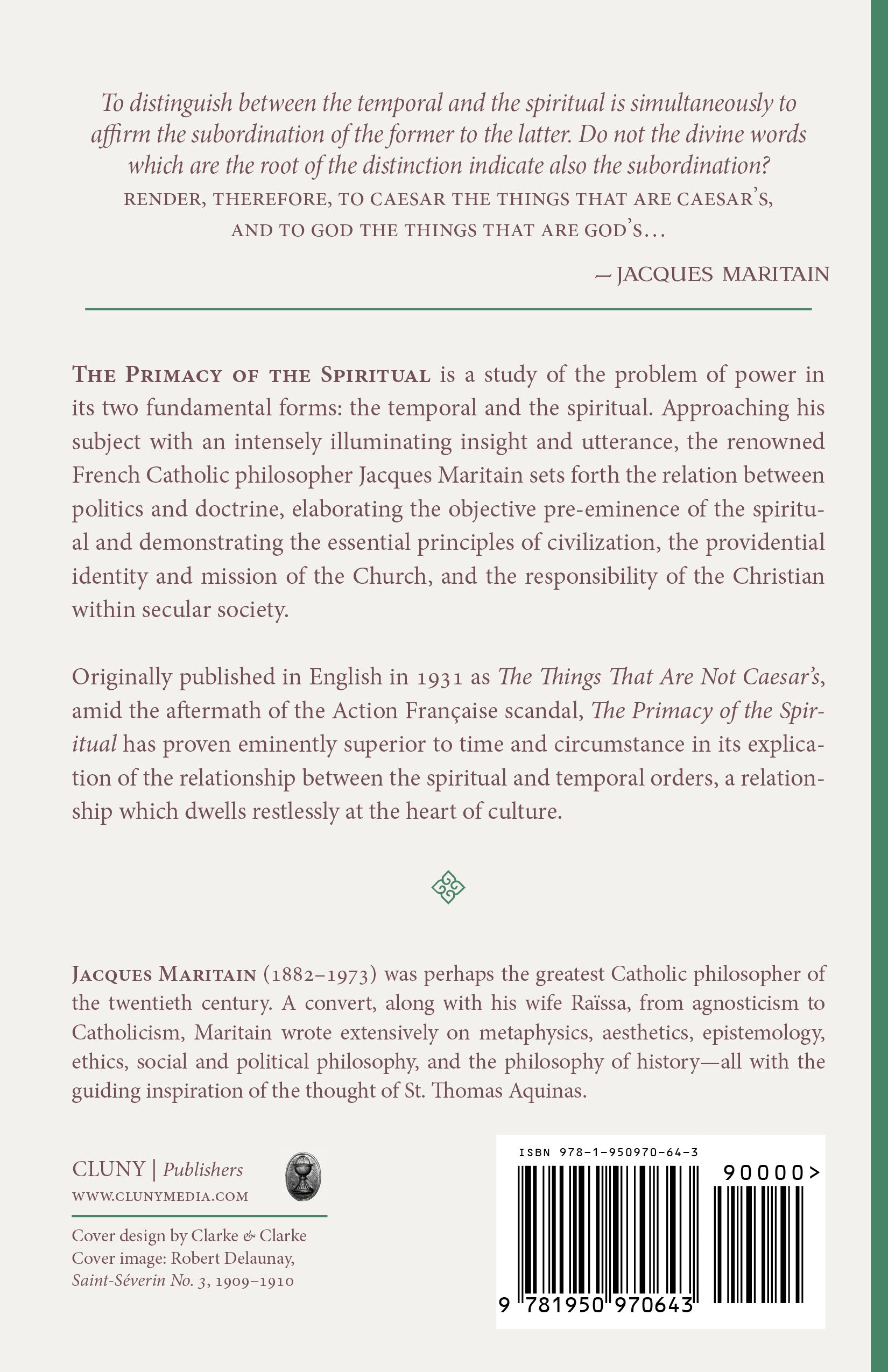 The Primacy of the Spiritual