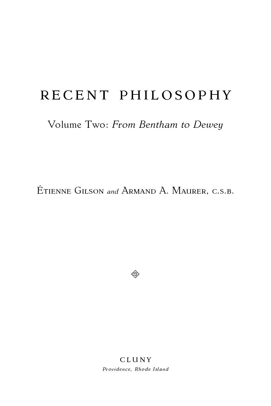 Recent Philosophy