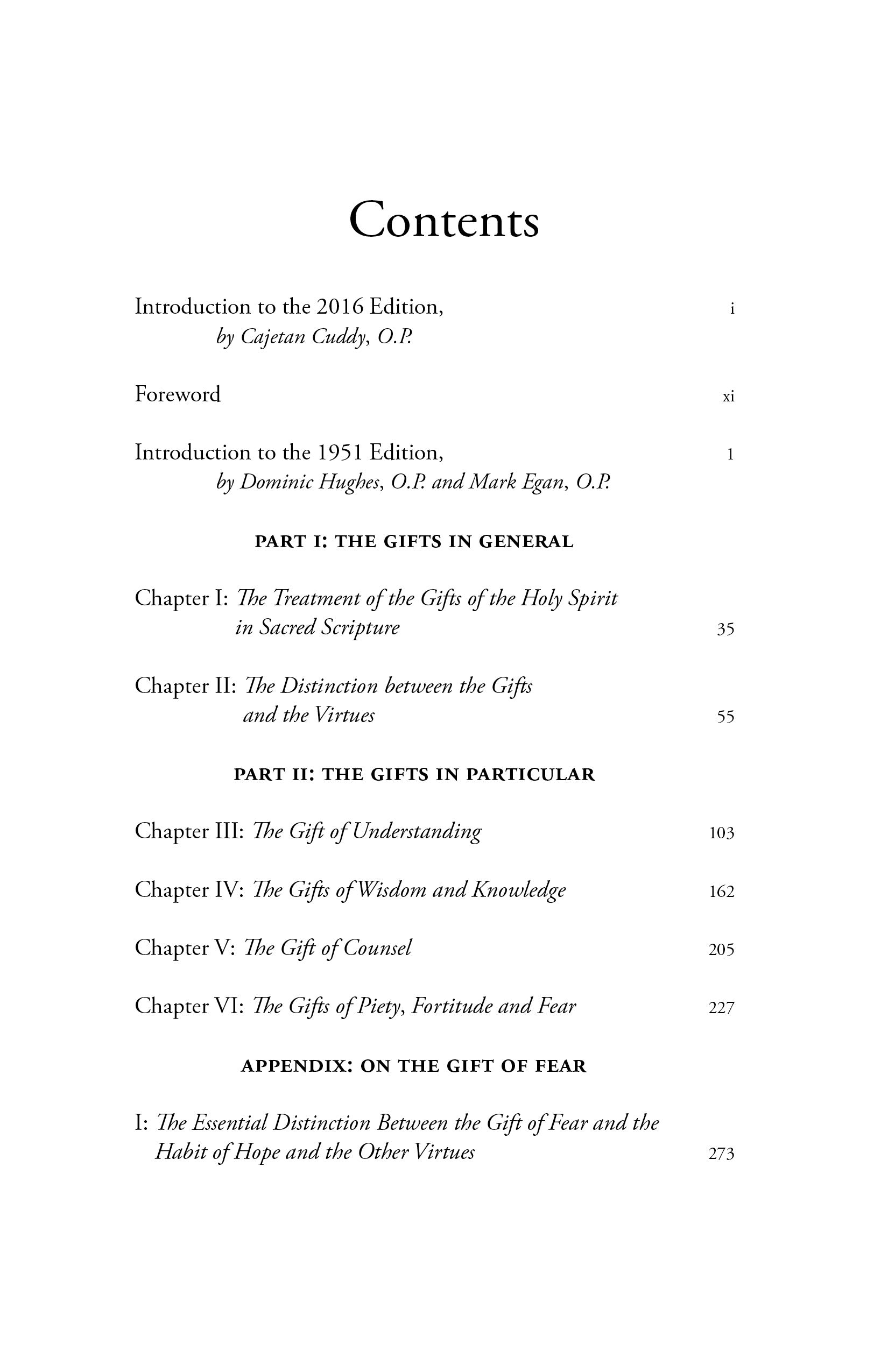The Gifts of the Holy Spirit
