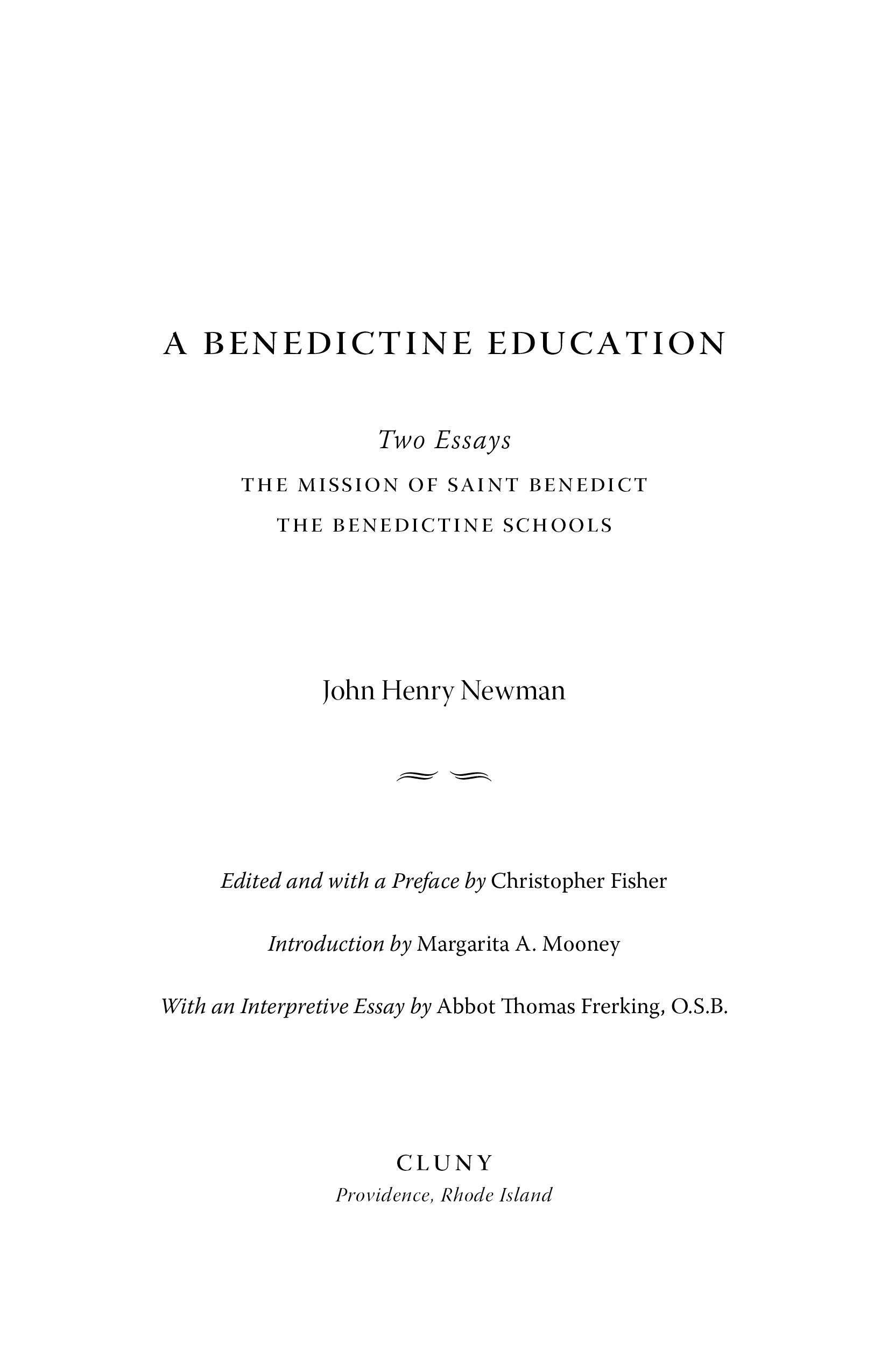 A Benedictine Education - ClunyMedia