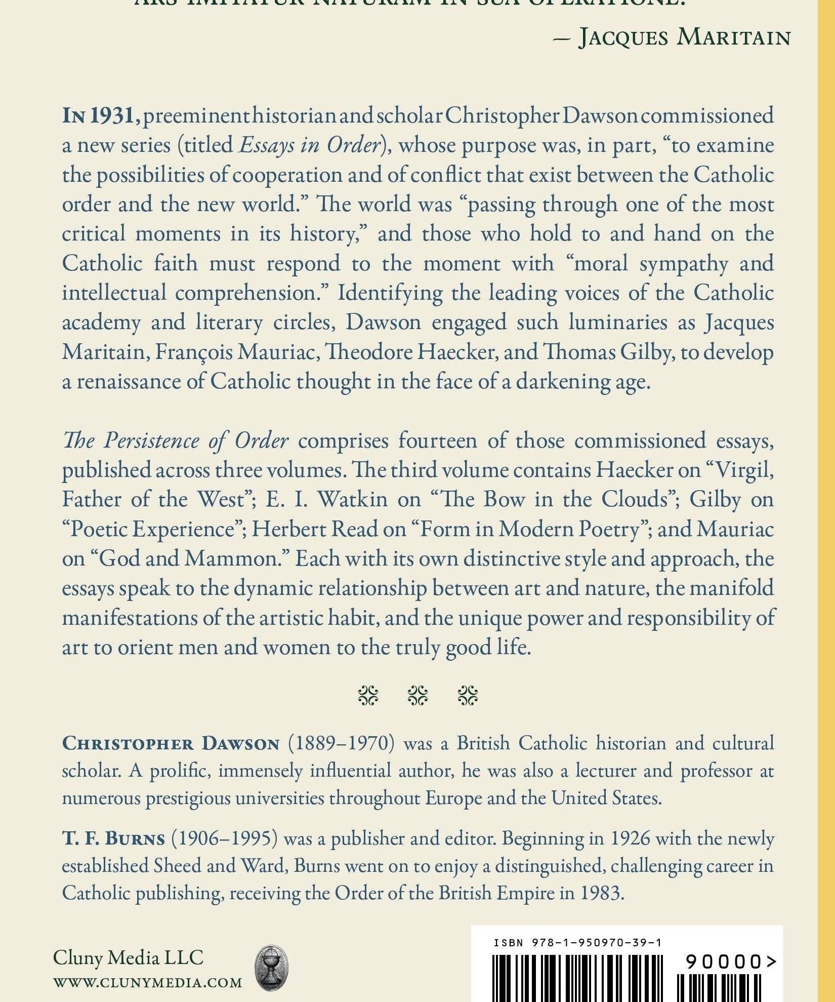 The Persistence of Order, Vol. III - ClunyMedia