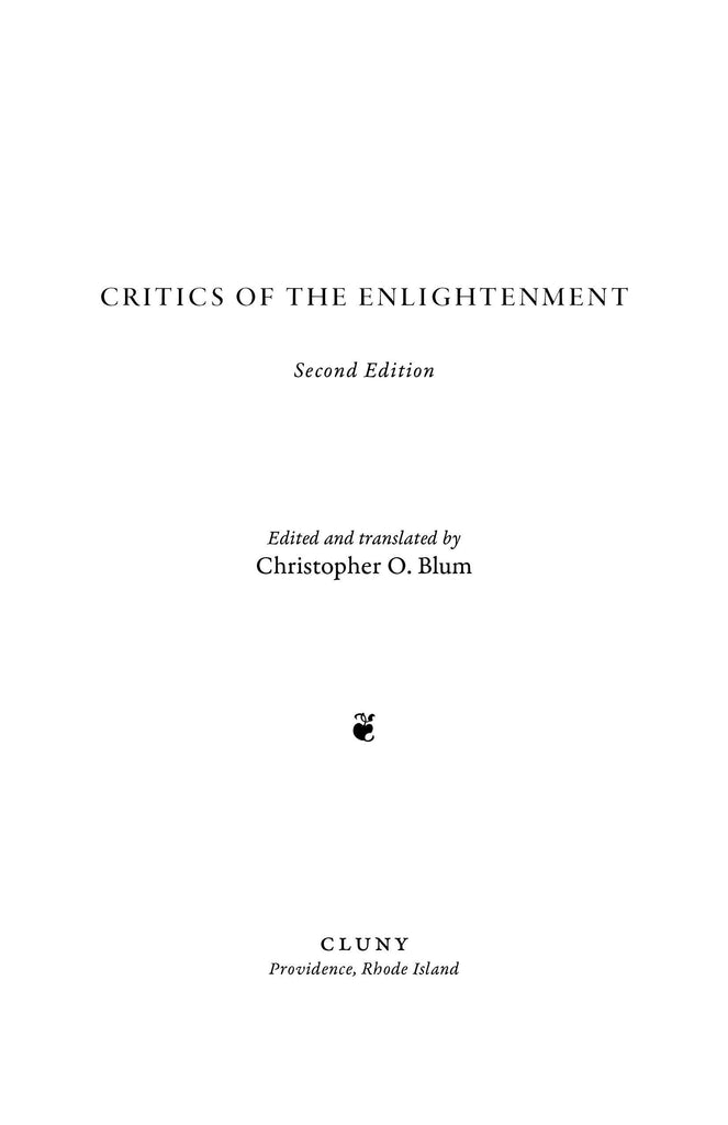 Critics of the Enlightenment - ClunyMedia