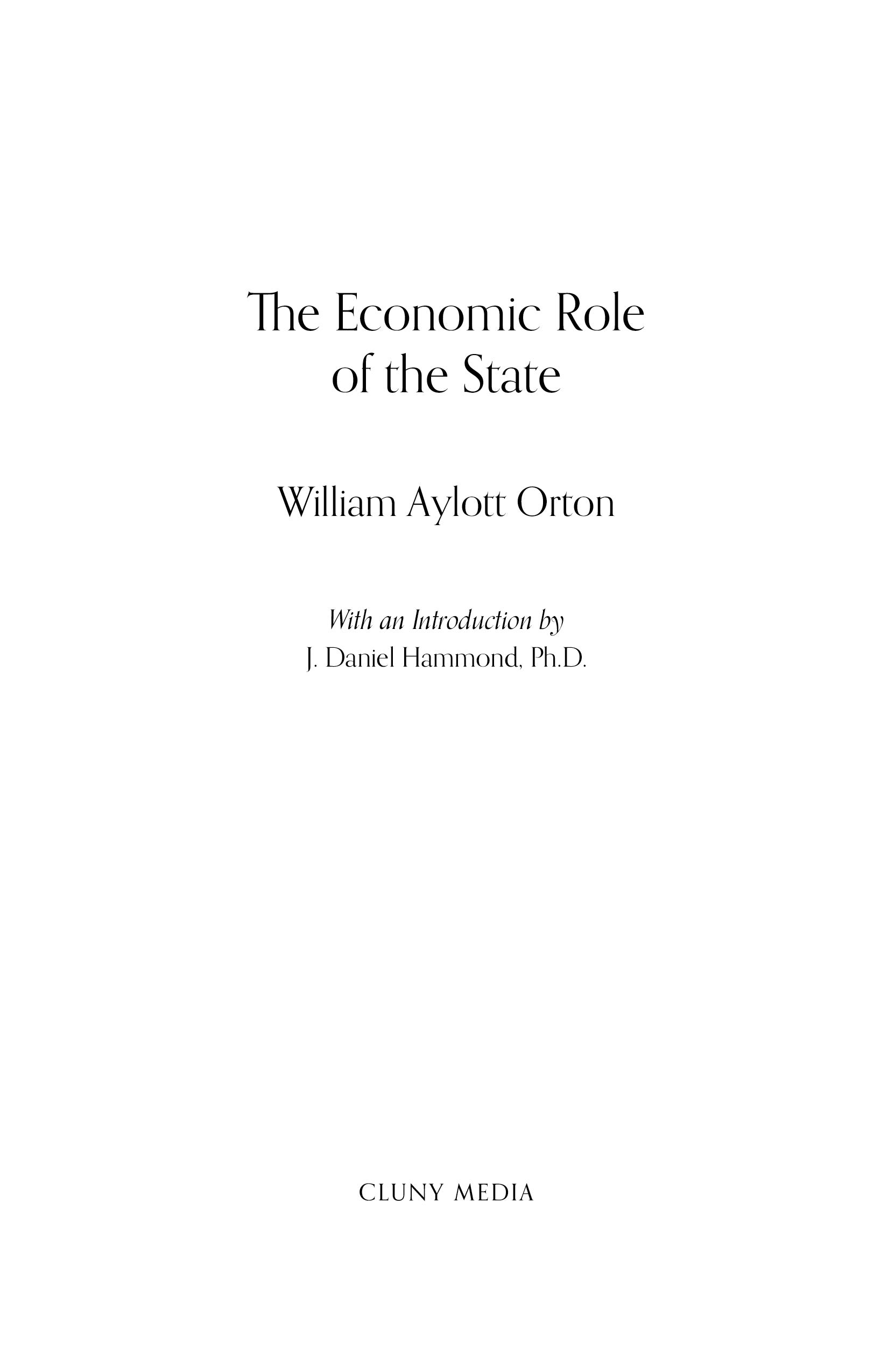 The Economic Role of the State