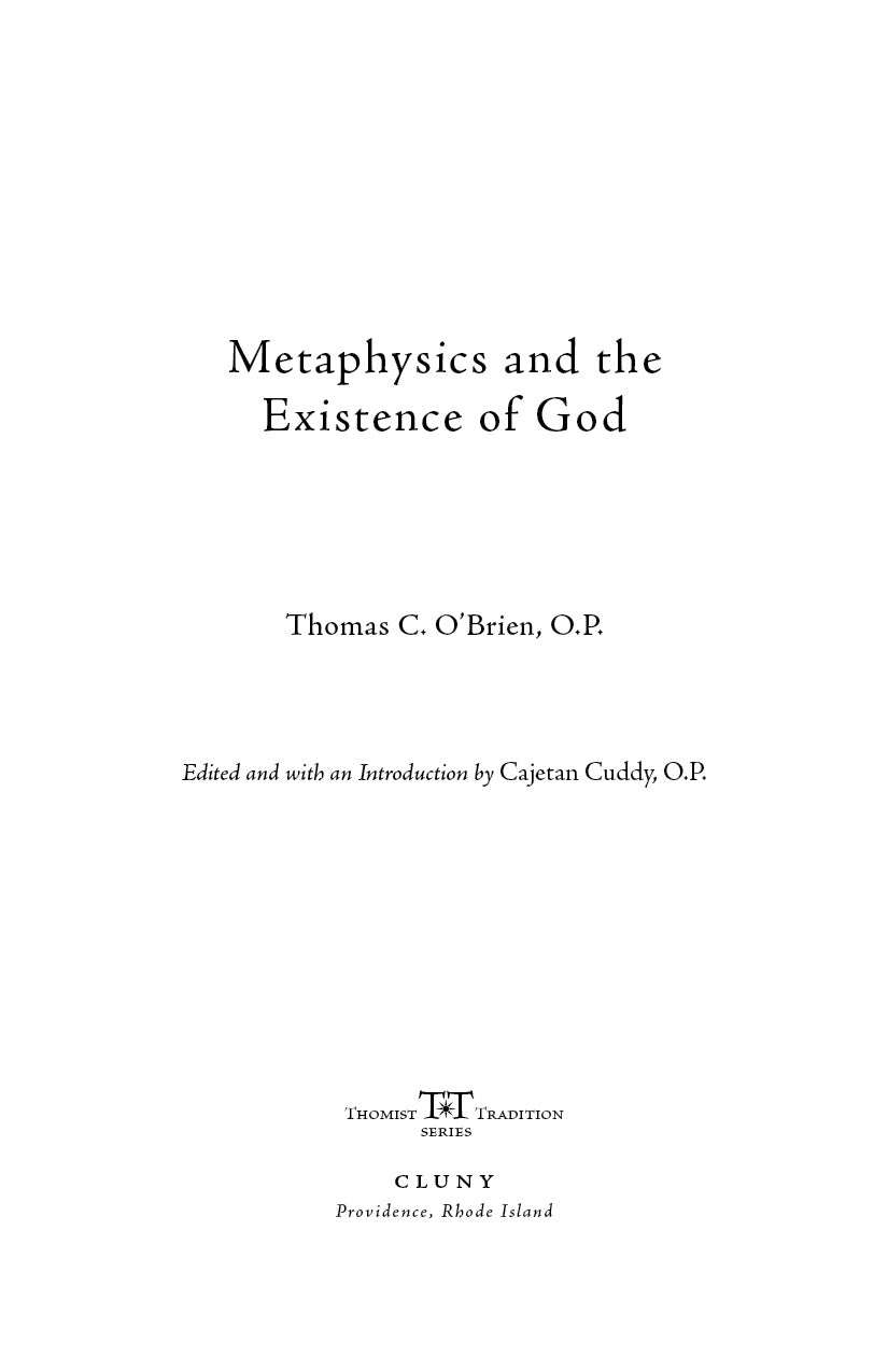 Metaphysics and the Existence of God