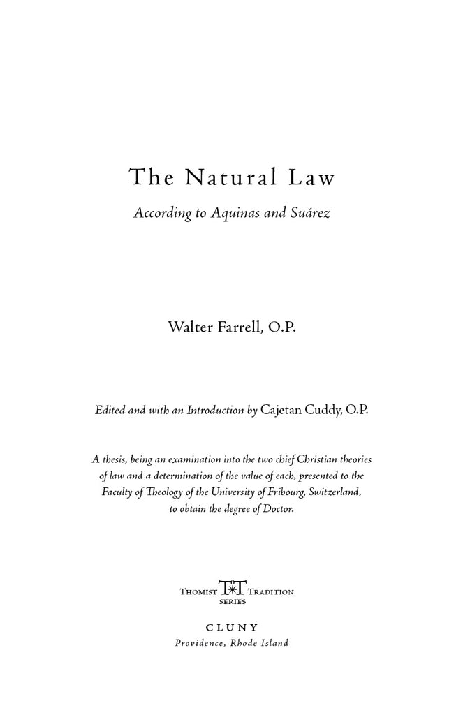 The Natural Law According to Aquinas and Suárez