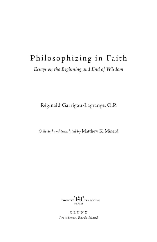 Philosophizing in Faith