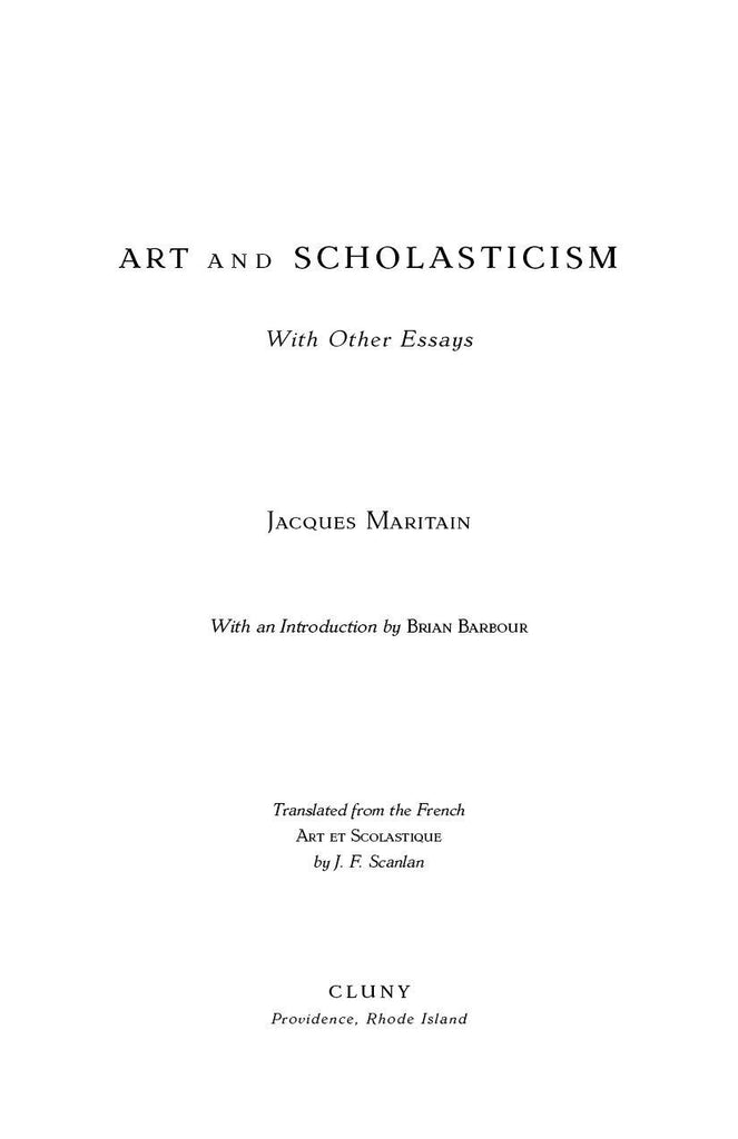 Art & Scholasticism - ClunyMedia
