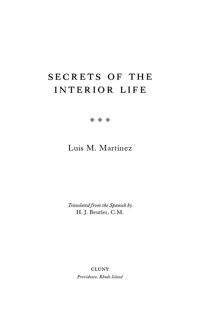 Secrets of the Interior Life