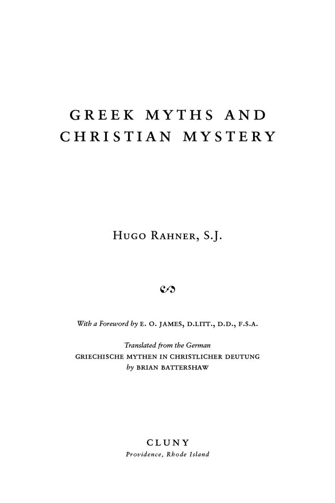 Greek Myths and Christian Mystery