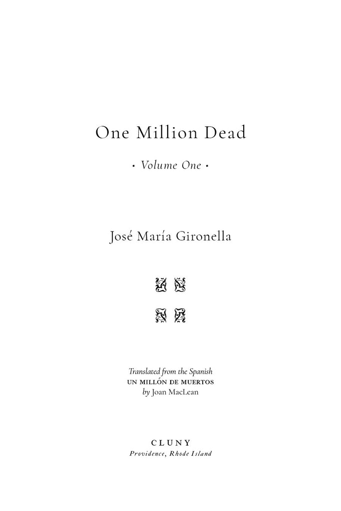 One Million Dead, Vol. I