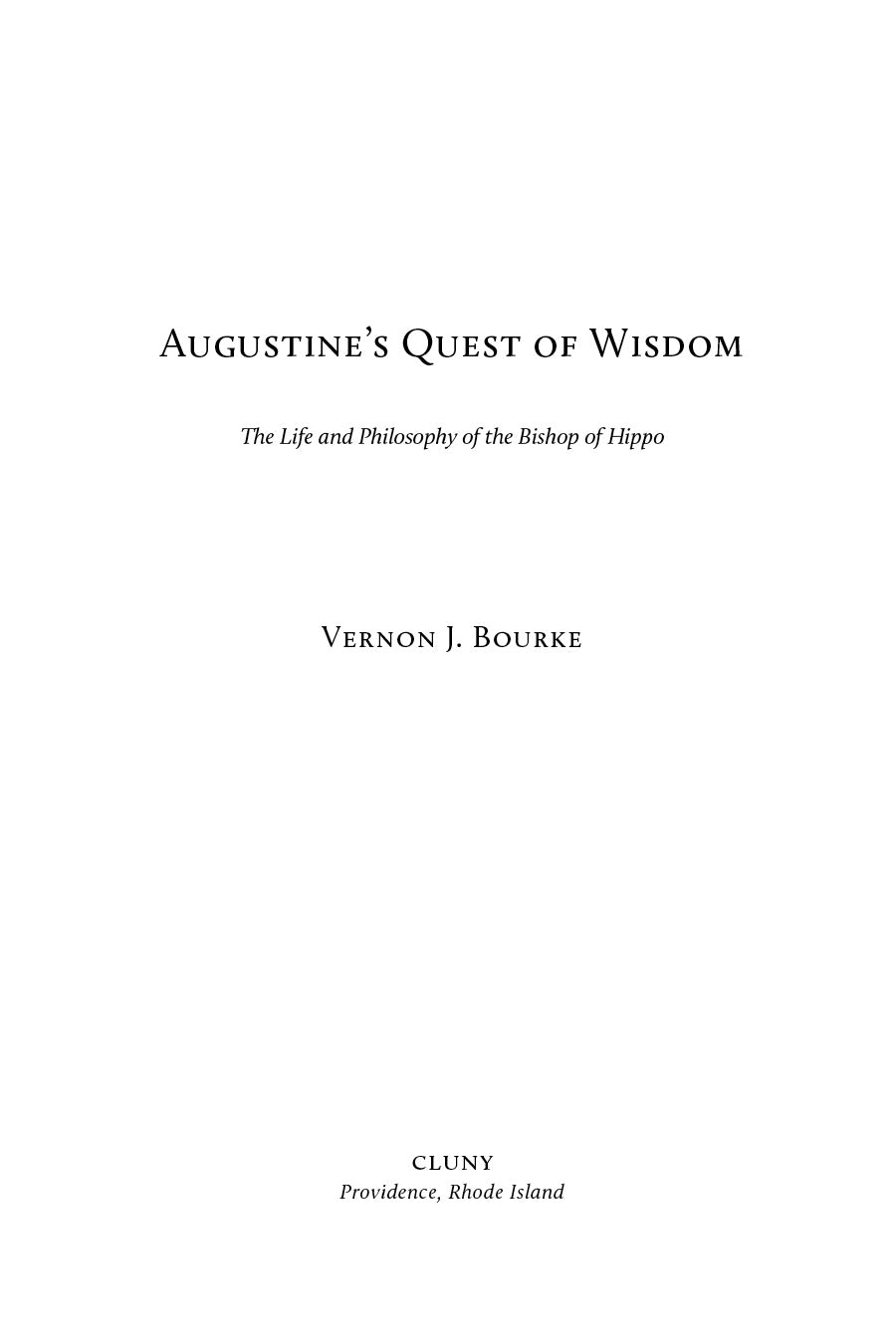 Augustine's Quest of Wisdom
